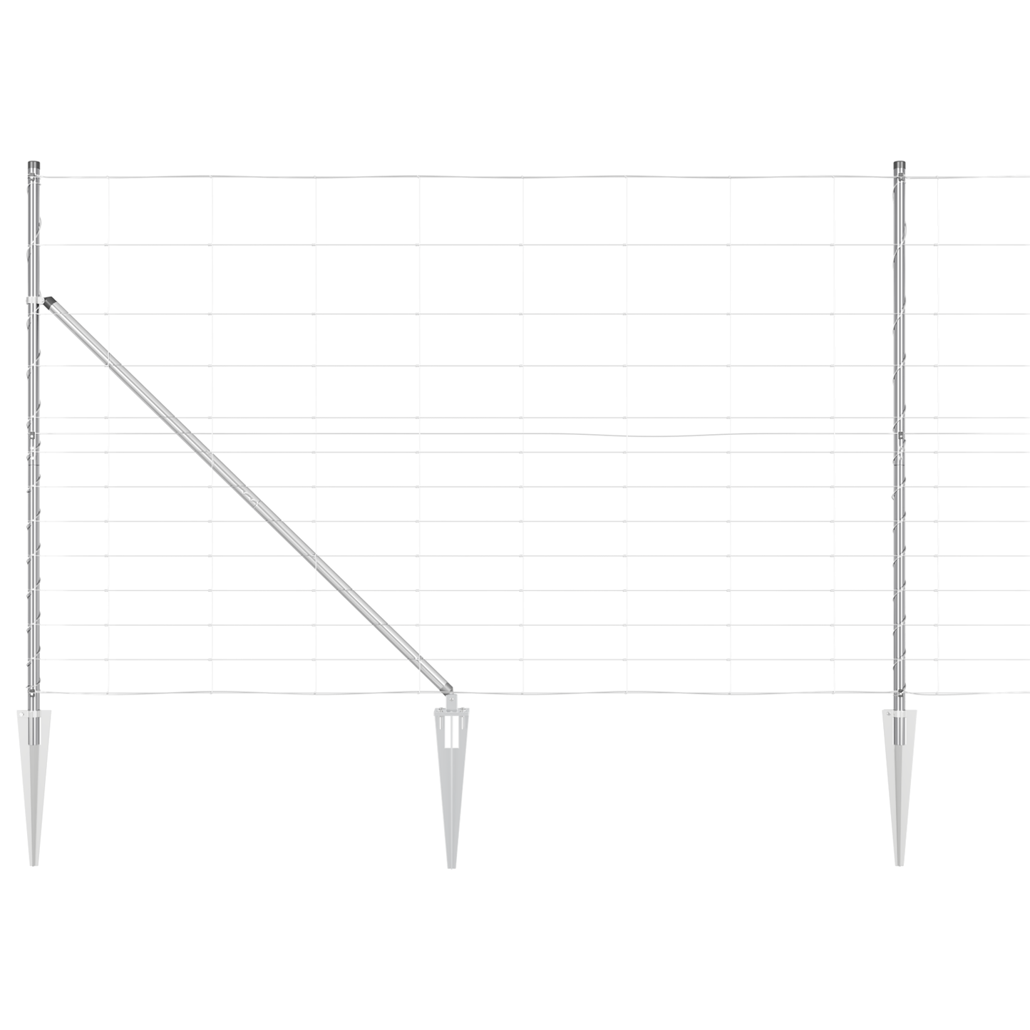 Svweiende trådgjerde med spisser 50 x 1,5 m Galvanisert stål