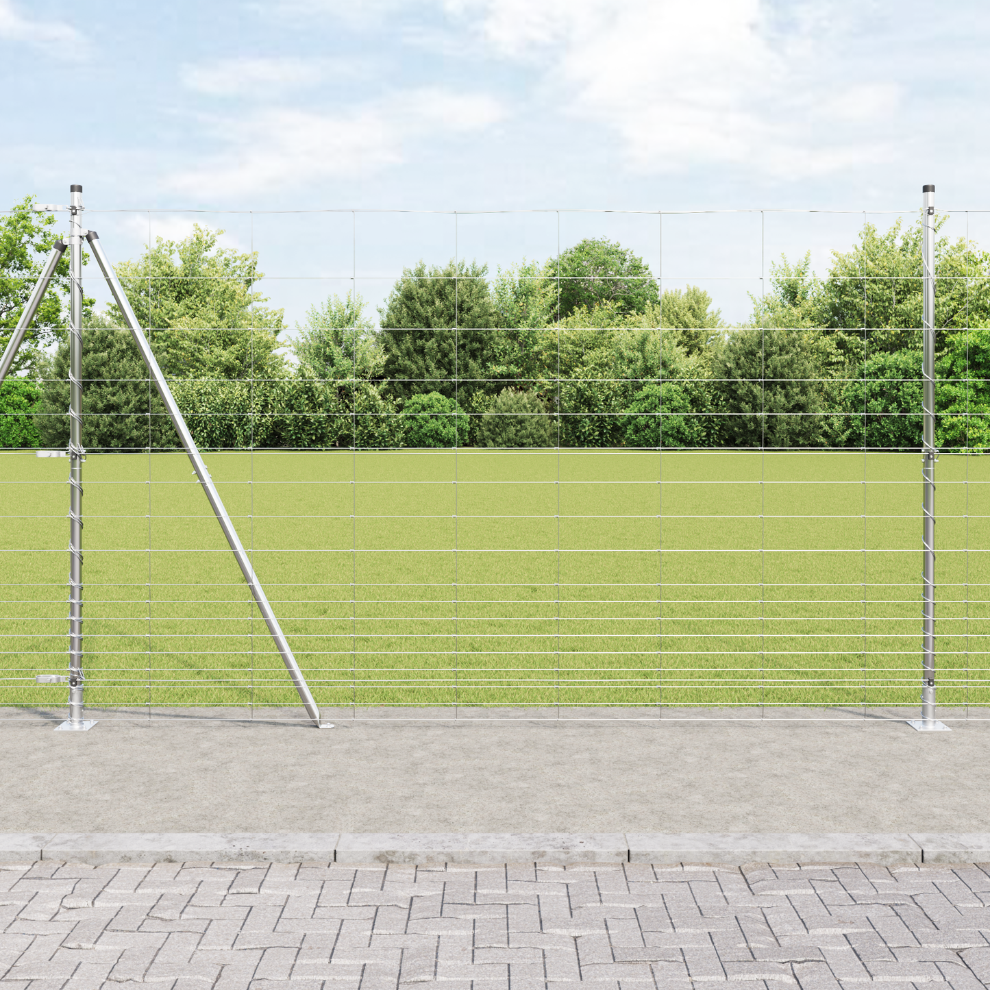 Sveistgjerde med Betongbase 25 x 1,5 m Galvanisert stål Sølv