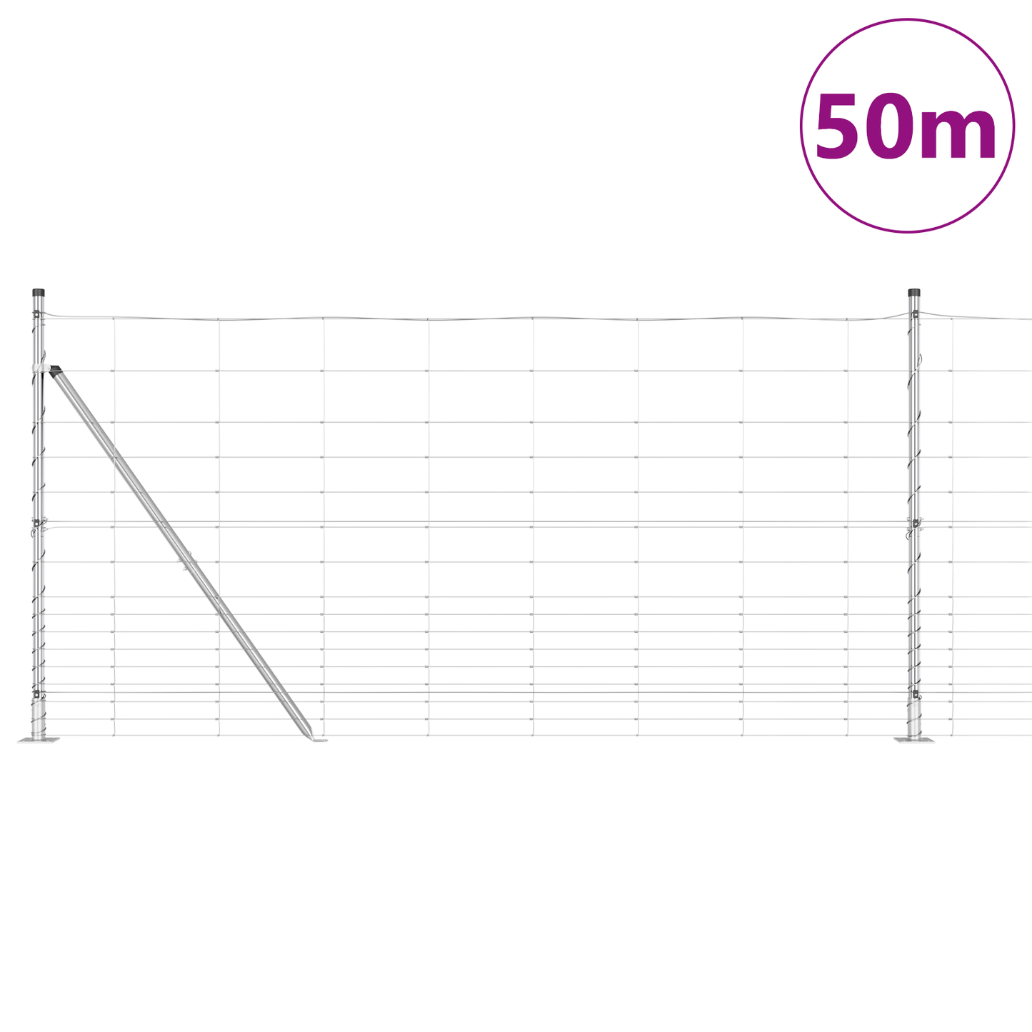 Sveistgjerde med Betongbase 50 x 1,2 m Galvanisert stål Sølv