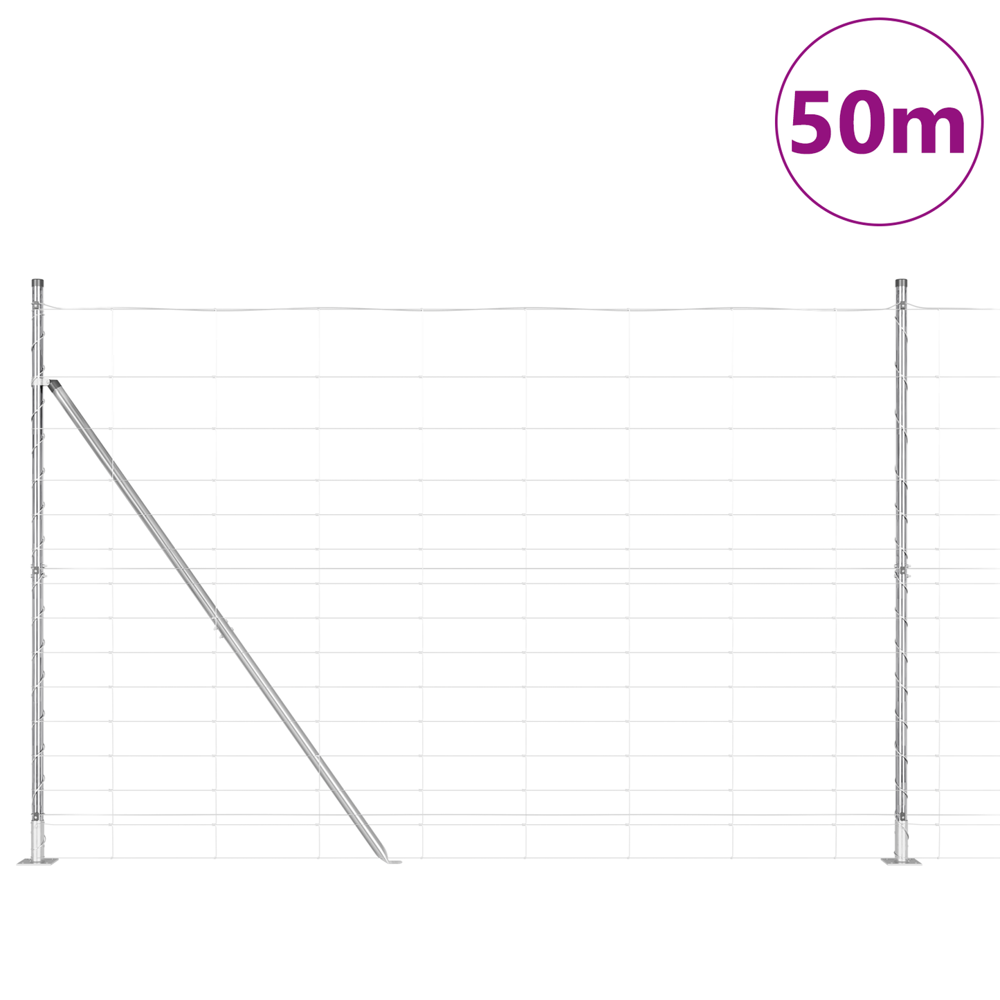 Sveistgjerde med Betongbase 50 x 1,6 m Galvanisert stål Sølv
