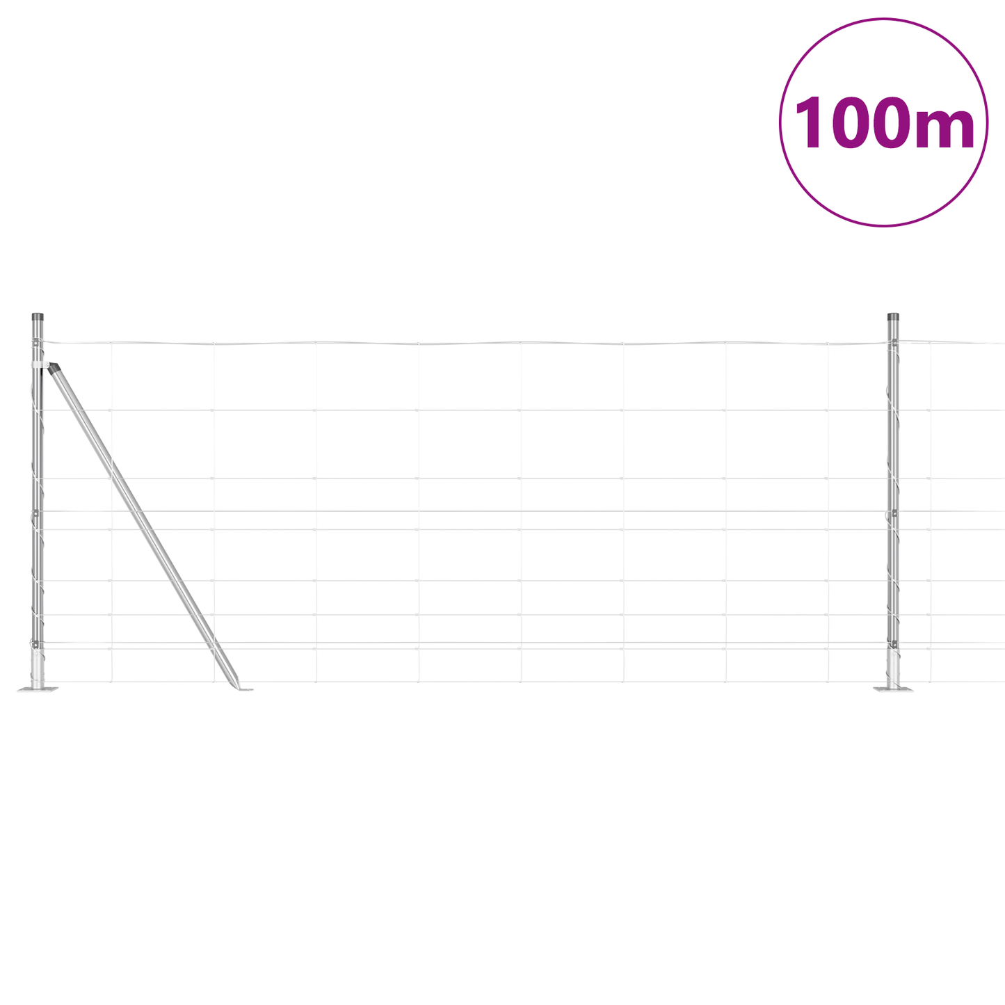 Sveistgjerde med Betongbase 100 x 1 m Galvanisert stål Sølv