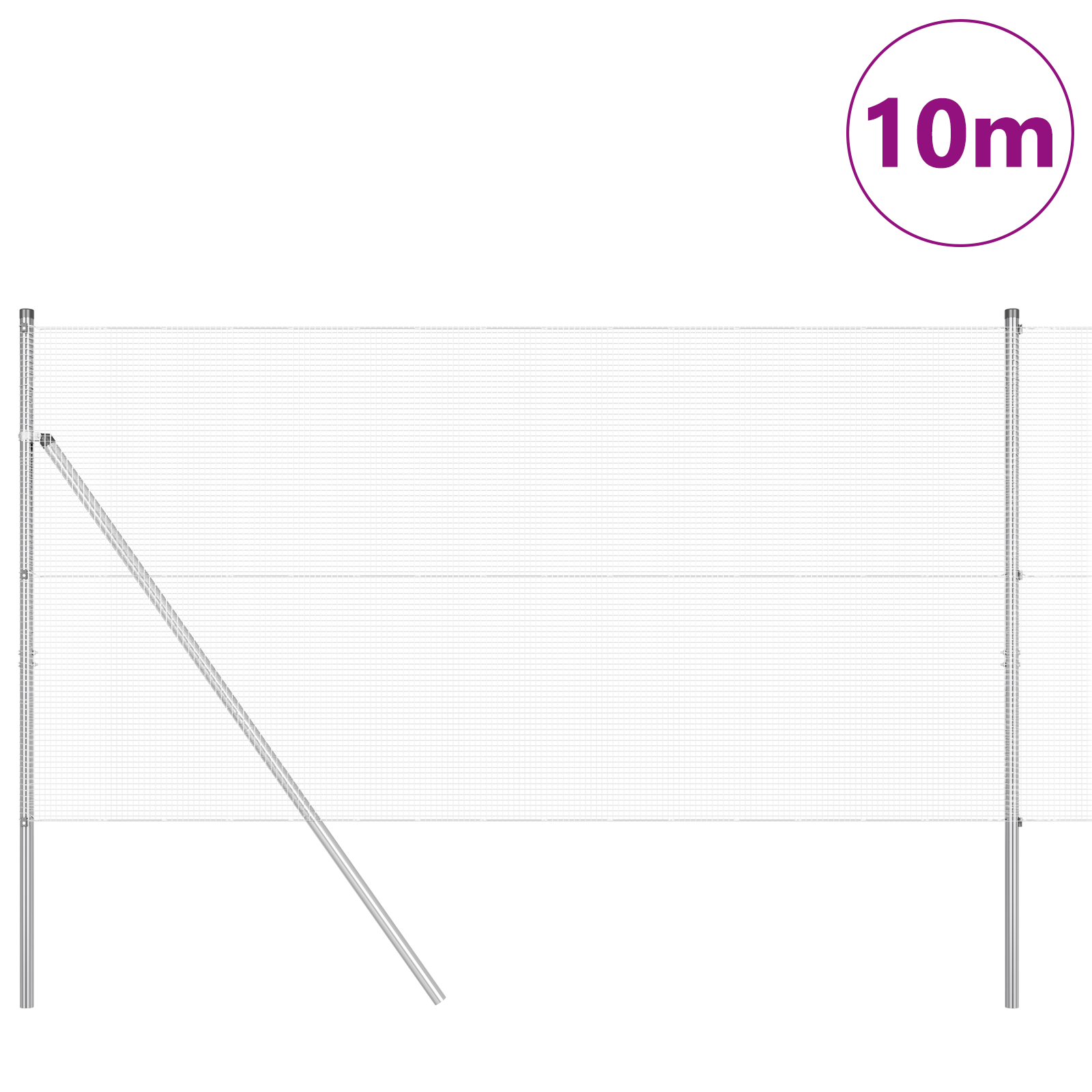 Gjerde med innlegg. sølv 1.2 x 10 m Stål