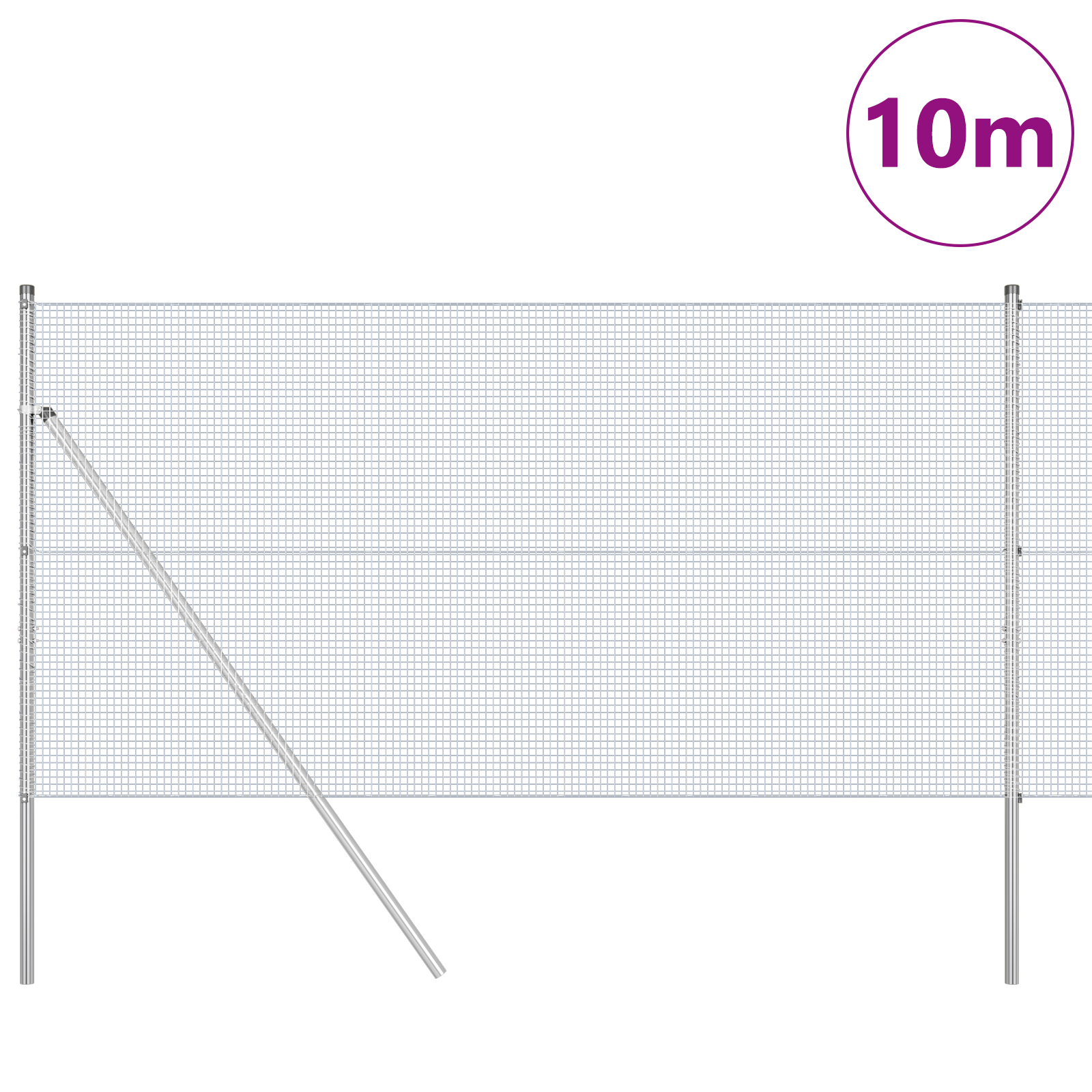 Gjerde med innlegg. sølv 1.2 x 10 m Stål