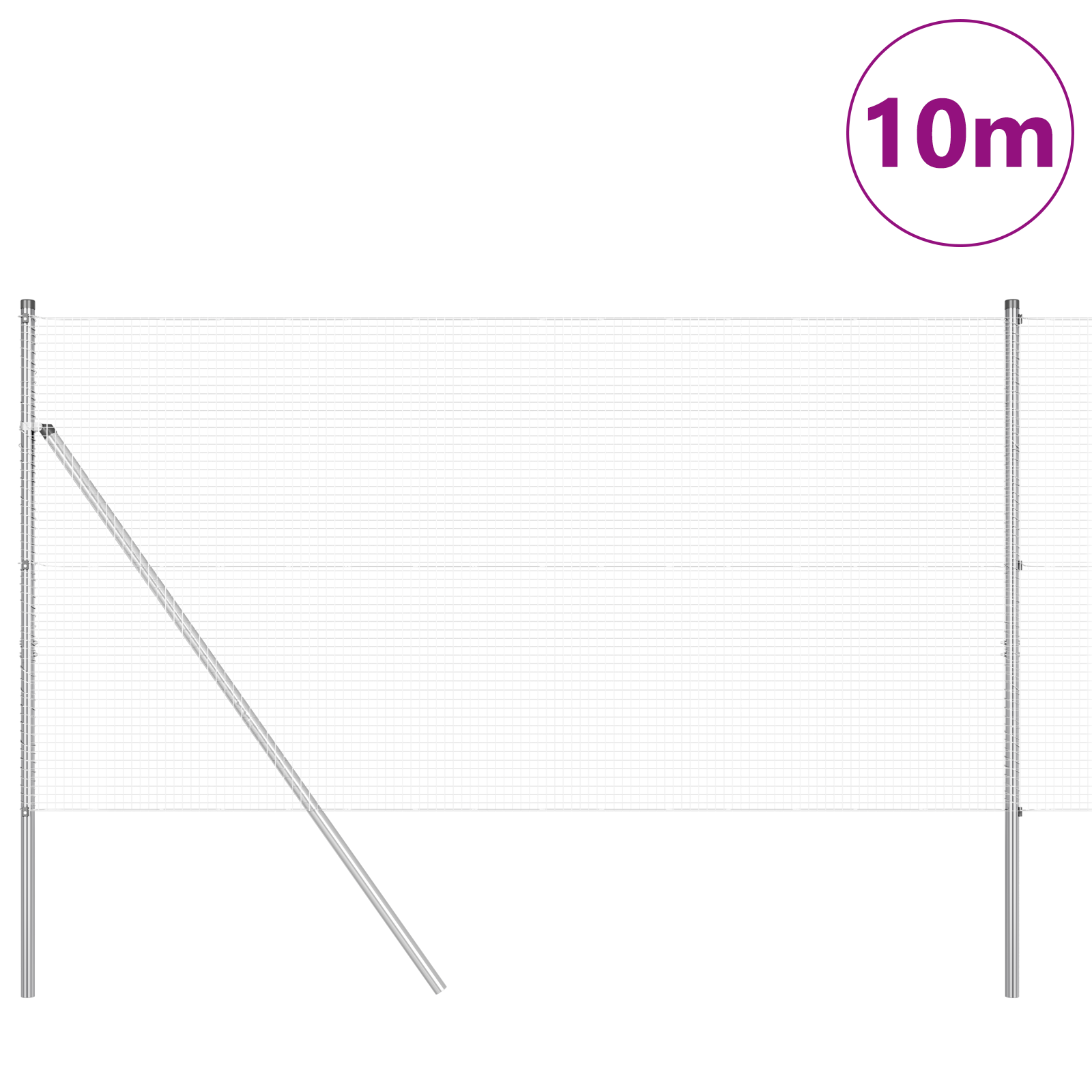 Gjerde med innlegg. sølv 1.2 x 10 m Stål