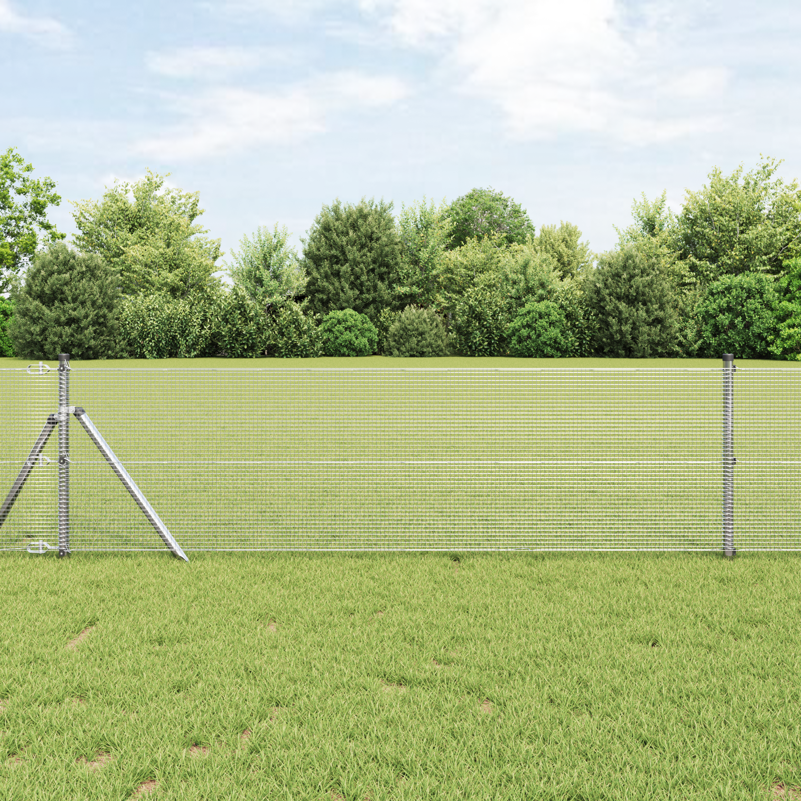 Gjerde med innlegg. sølv 0.8 x 25 m Stål