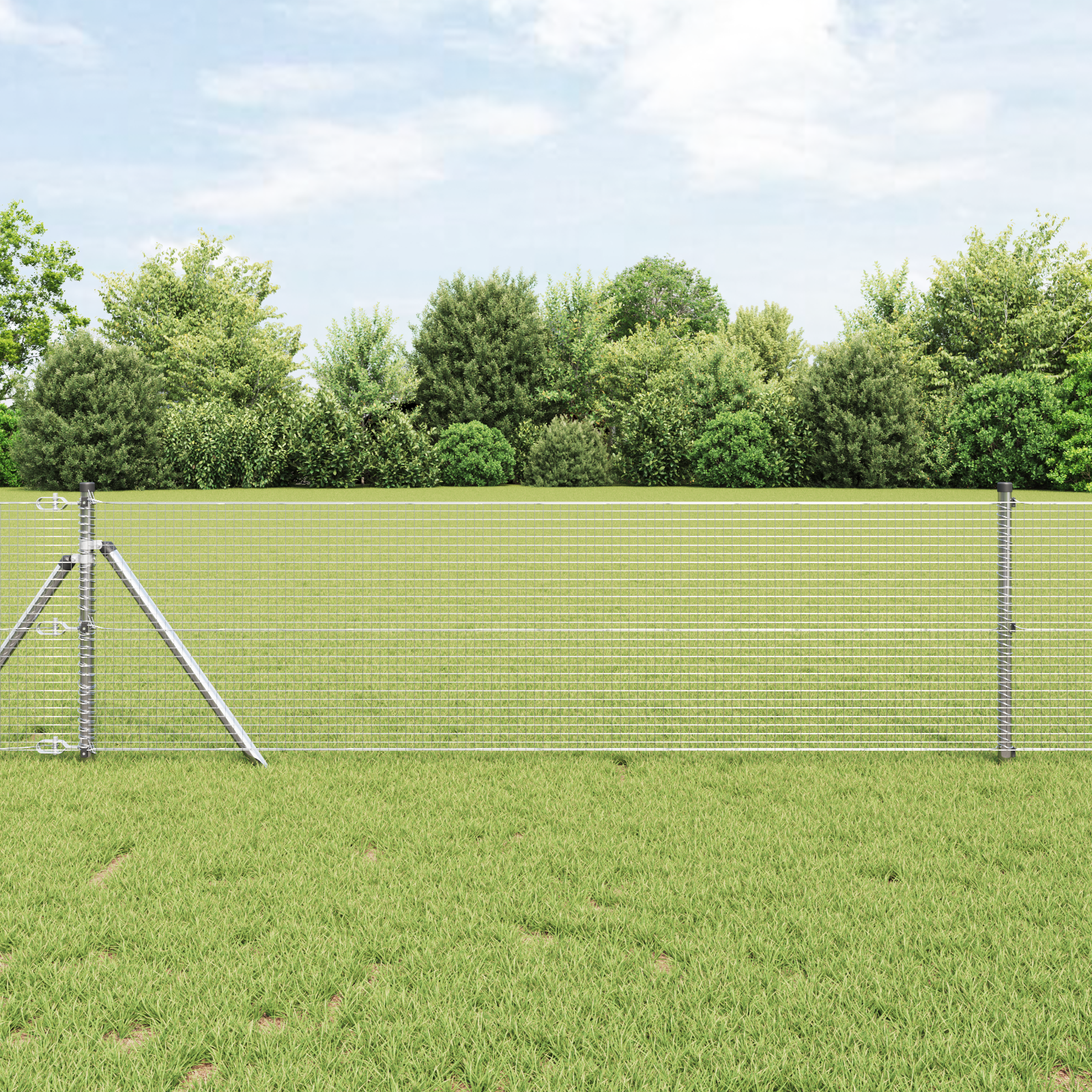 Gjerde med innlegg. sølv 0.8 x 25 m Stål