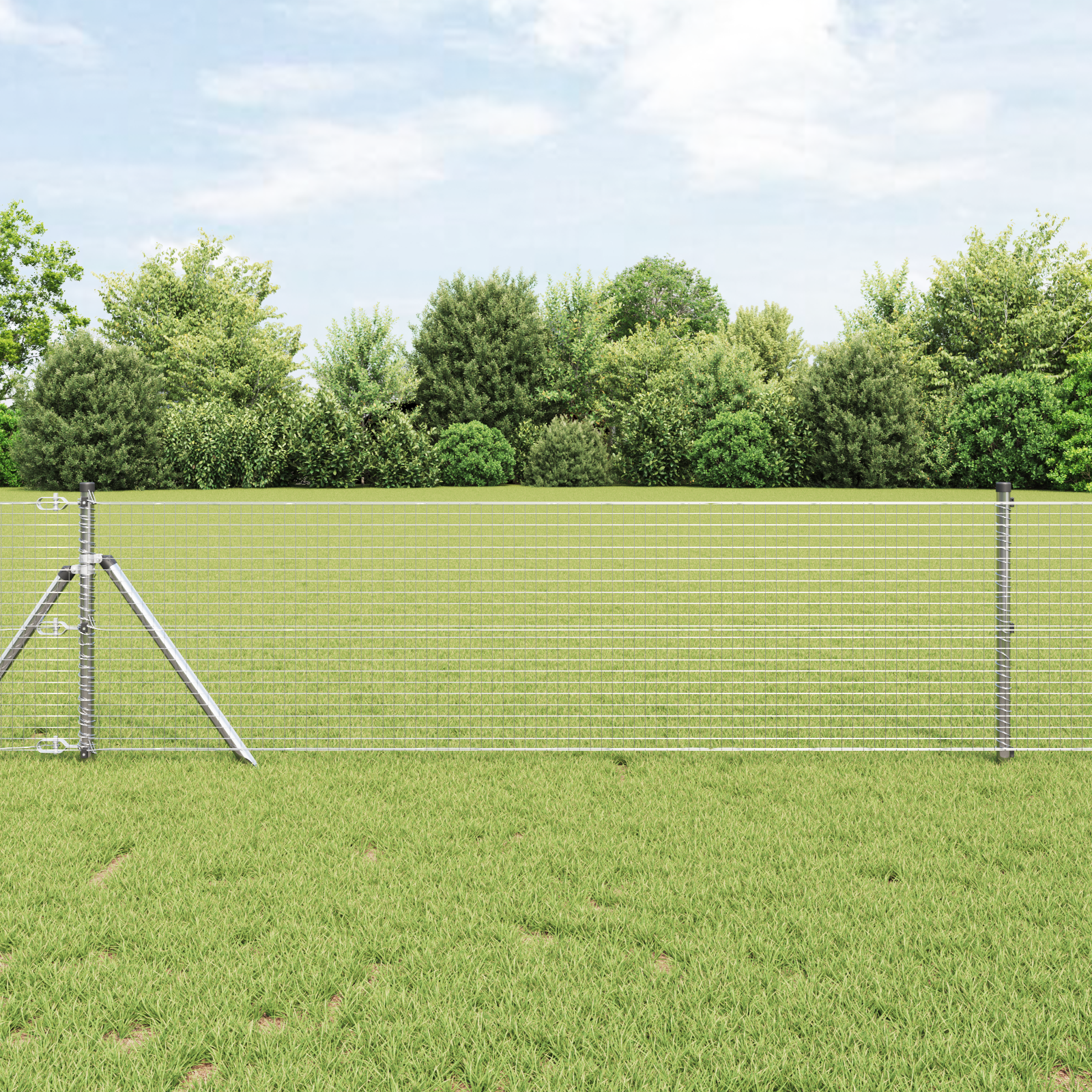Gjerde med innlegg. sølv 0.8 x 25 m Stål