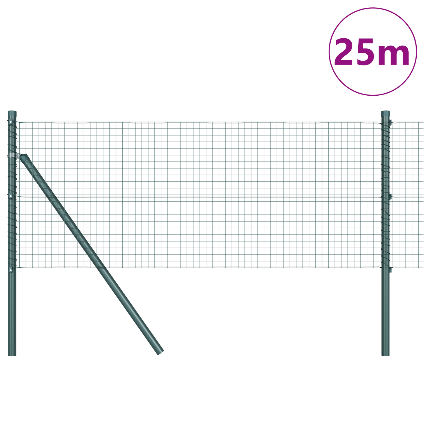 Sveiset trådgjerde for bakken 25 x 0,8 m PVC-belagt stål Grønn