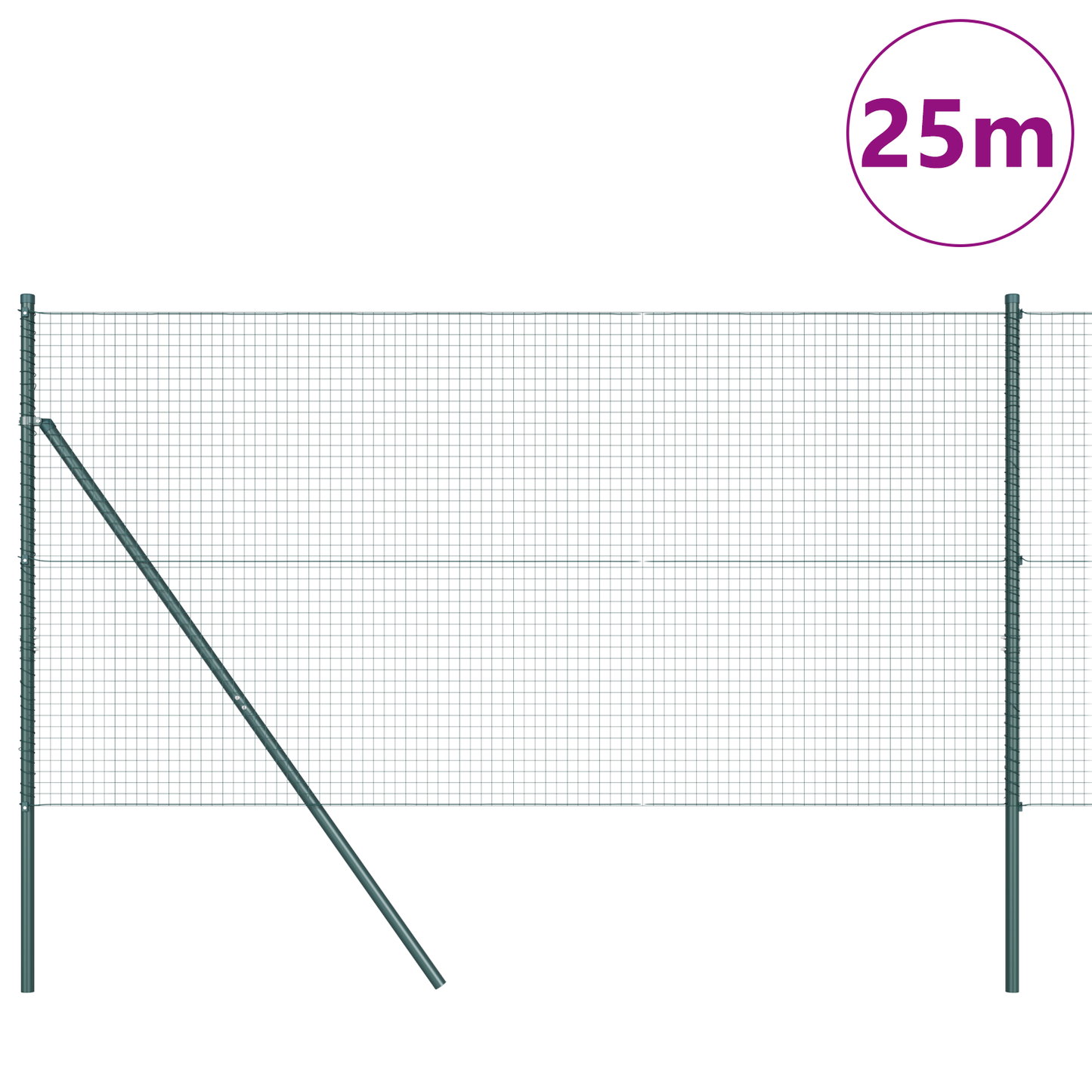 Sveiset trådgjerde for bakken 25 x 1,4 m PVC-belagt stål Grønn