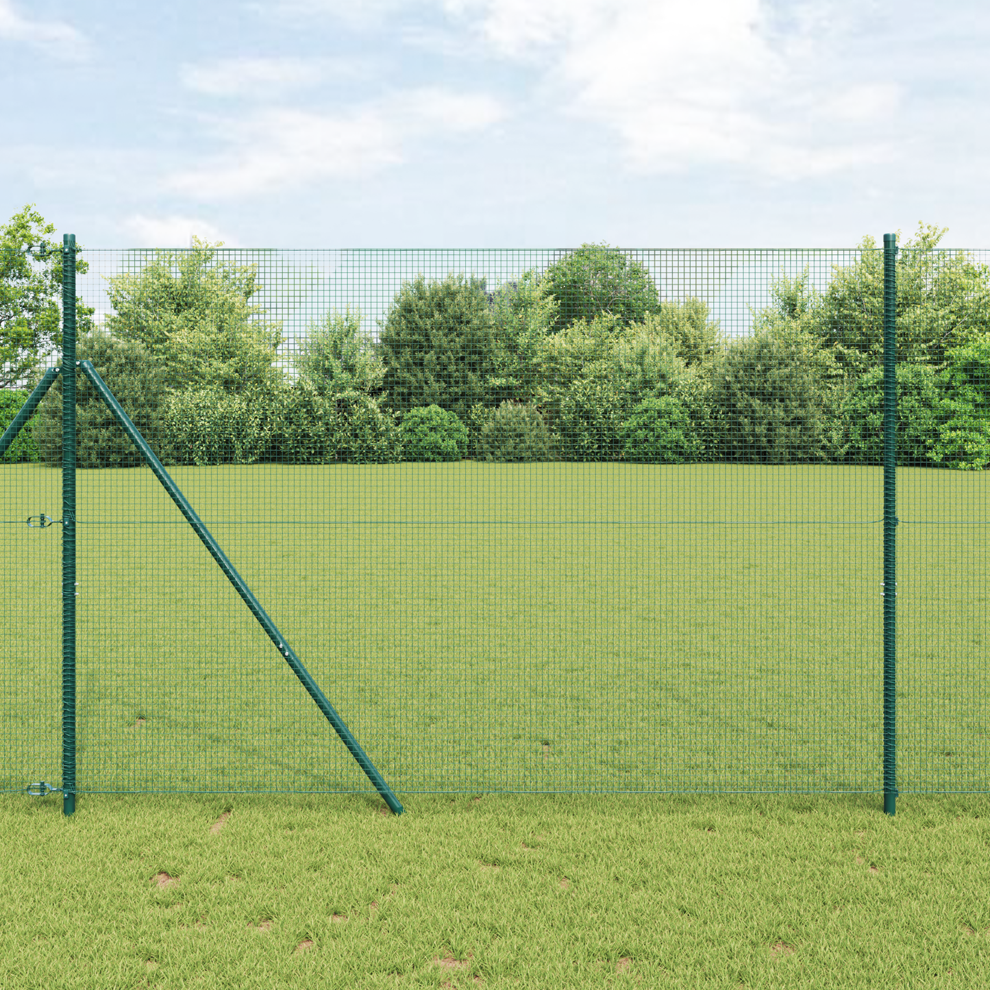 Sveiset trådgjerde for bakken 25 x 1,5 m PVC-belagt stål Grønn