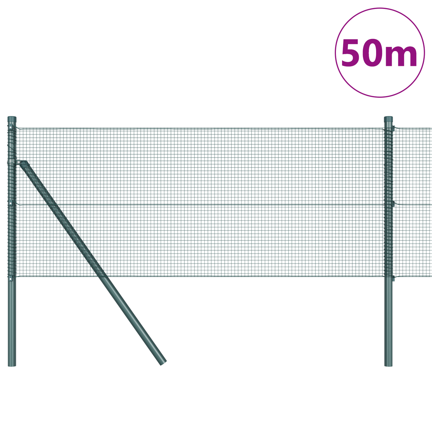 Sveiset trådgjerde for bakken 50 x 0,8 m PVC-belagt stål Grønn