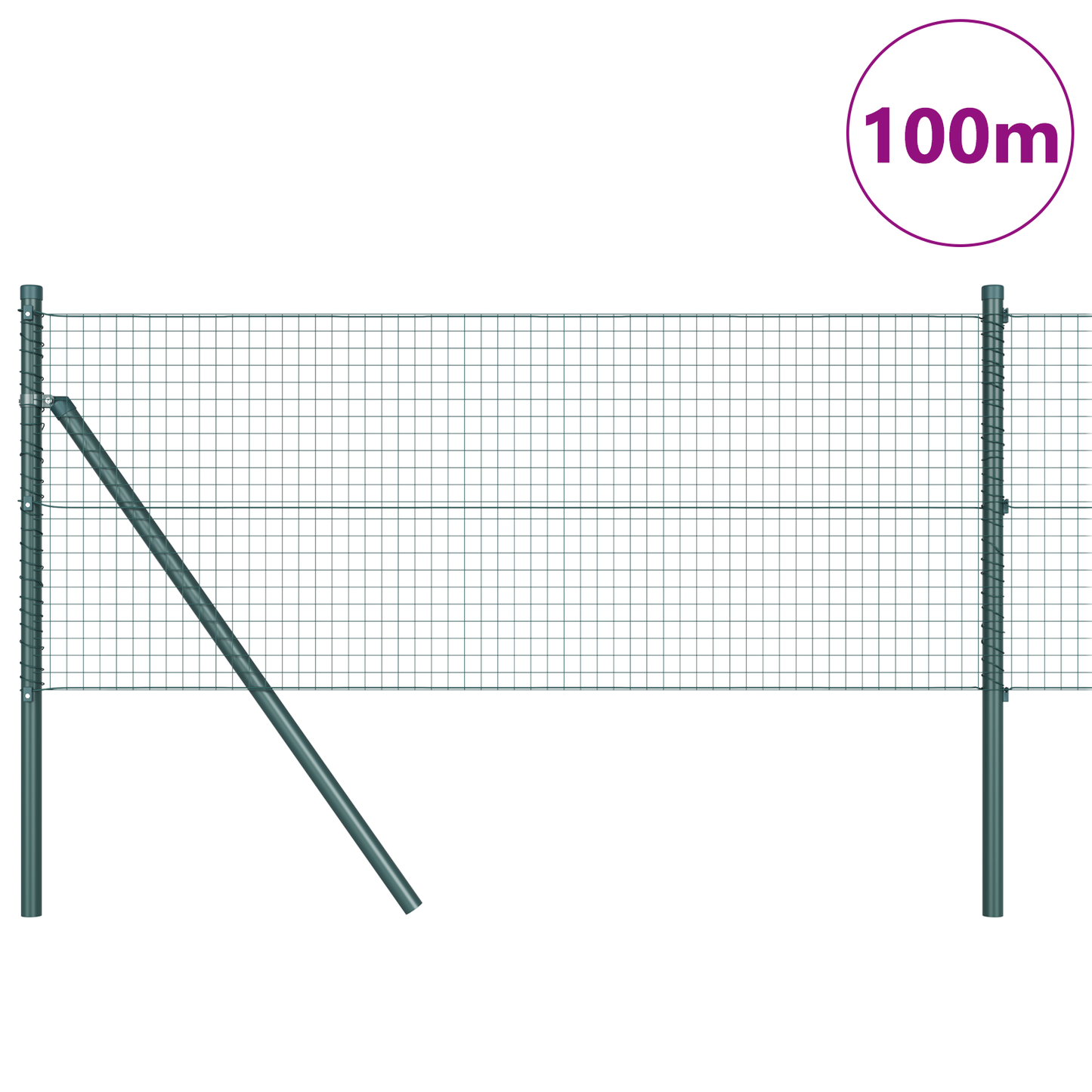 Sveiset trådgjerde for bakken 100 x 0,4 m PVC-belagt stål Grønn