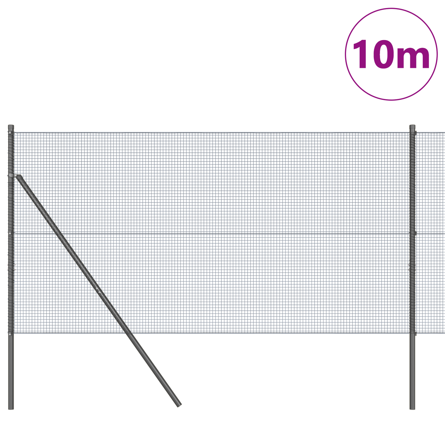 Sveiset trådgjerde for bakken 10 x 1,2 m PVC-belagt stål Grå