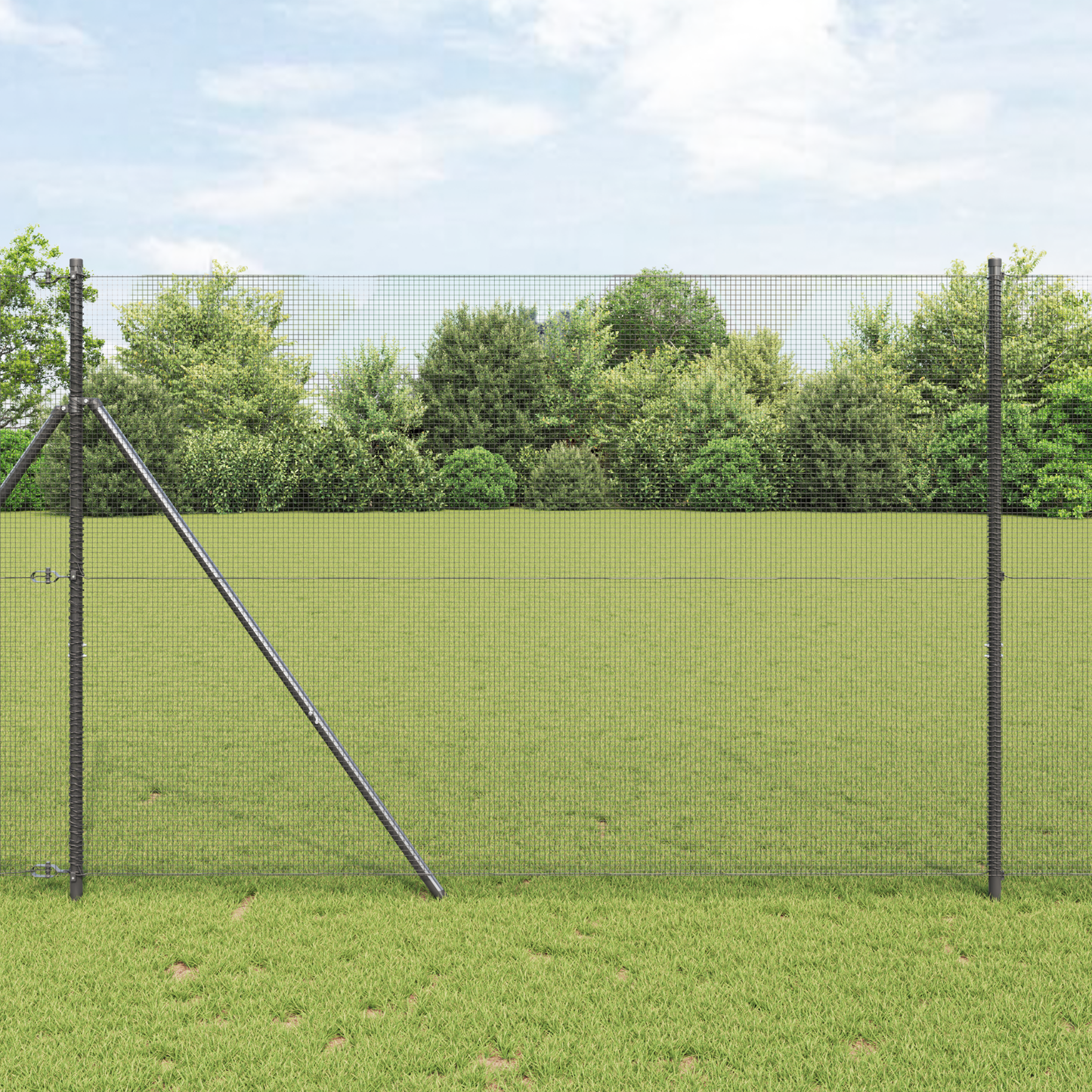 Sveiset trådgjerde for bakken 25 x 1,6 m PVC-belagt stål Grå