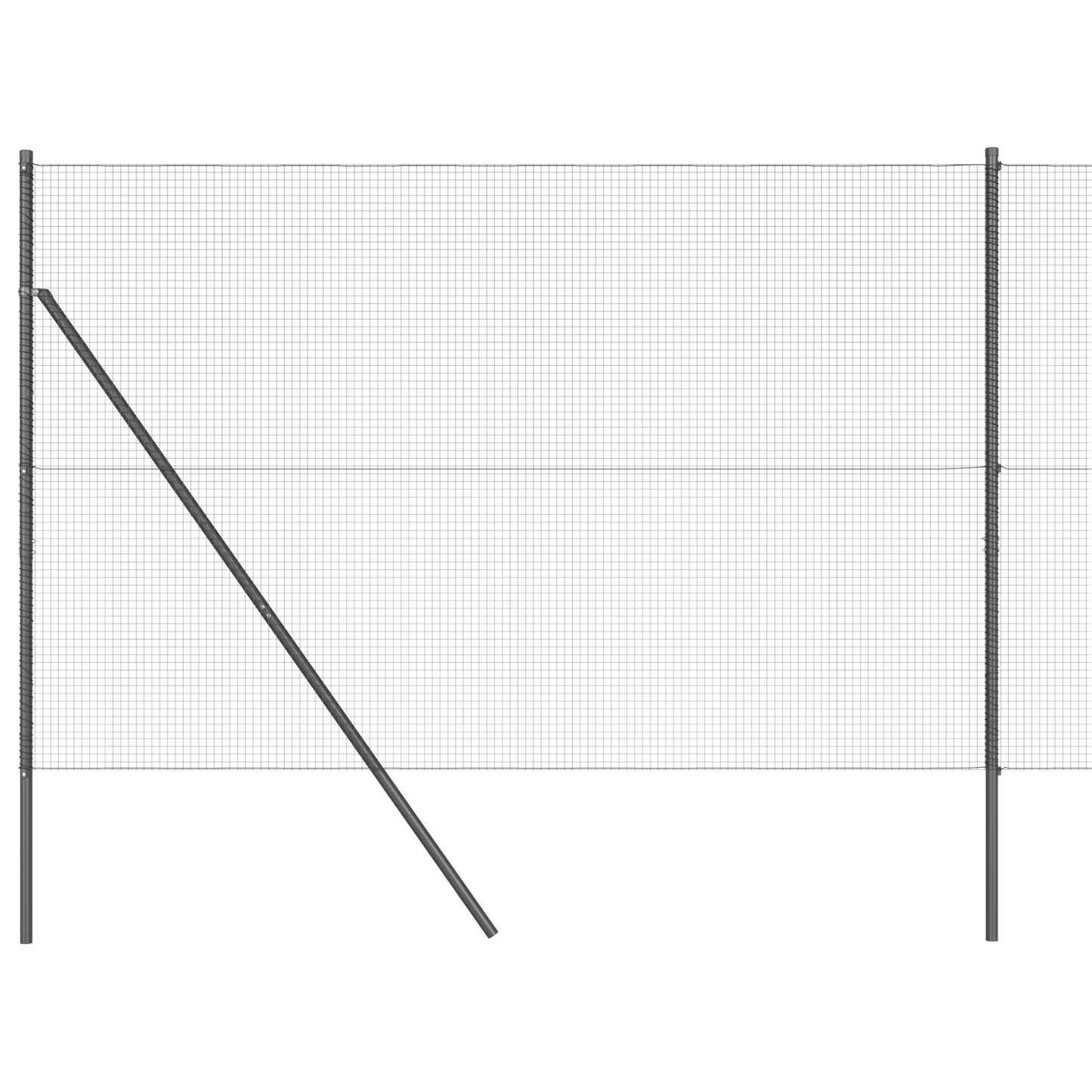 Sveiset trådgjerde for bakken 50 x 1,4 m PVC-belagt stål Grå