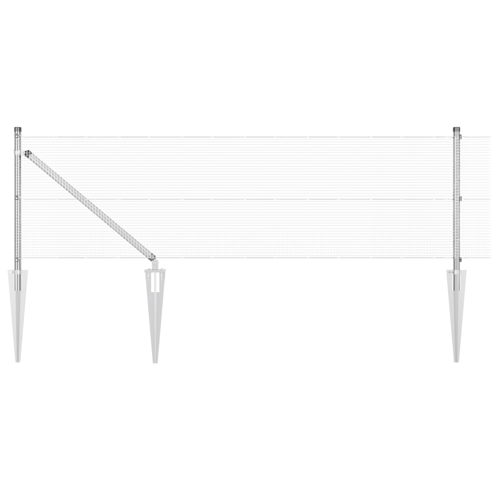Gjerde med innlegg. sølv 0.8 x 10 m Stål