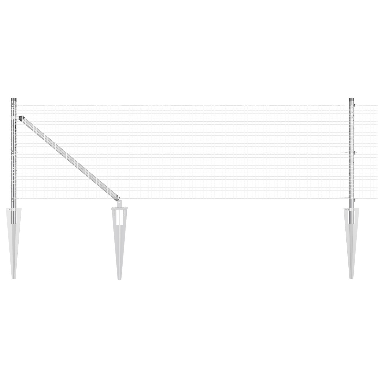Gjerde med innlegg. sølv 0.8 x 10 m Stål