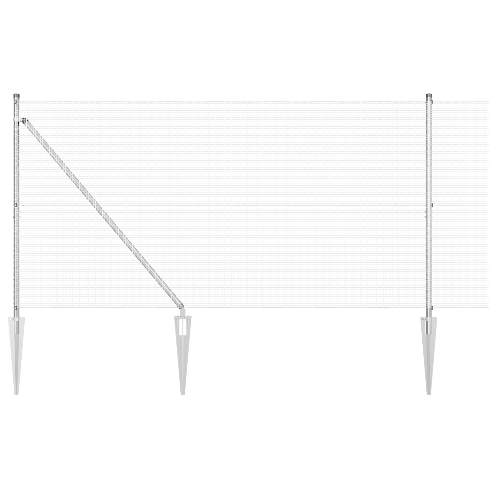 Gjerde med innlegg. sølv 1.2 x 10 m Stål