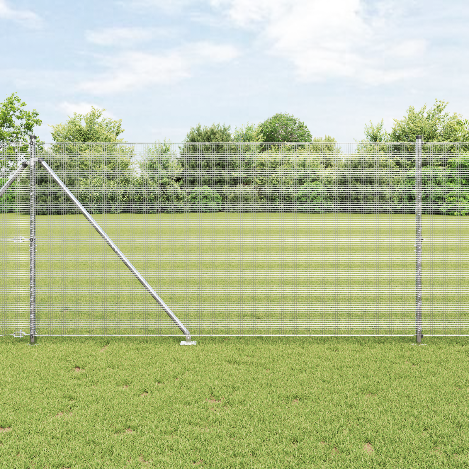 Gjerde med innlegg. sølv 1.2 x 10 m Stål