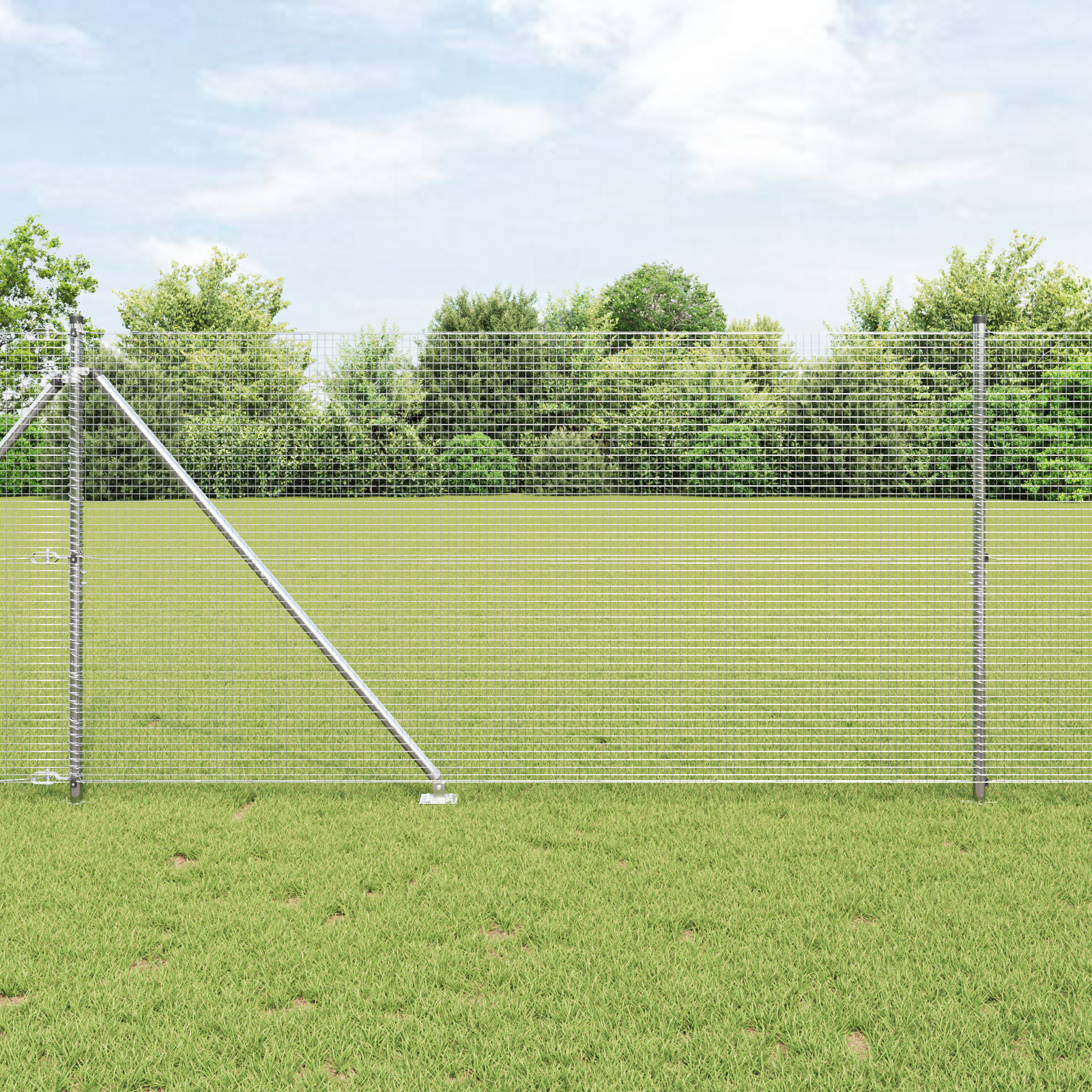 Gjerde med innlegg. sølv 1.2 x 10 m Stål