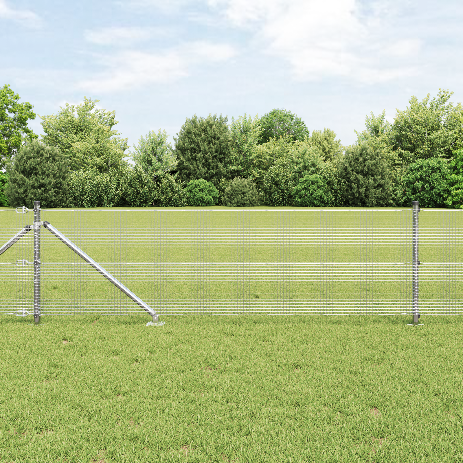 Gjerde med innlegg. sølv 0.8 x 25 m Stål