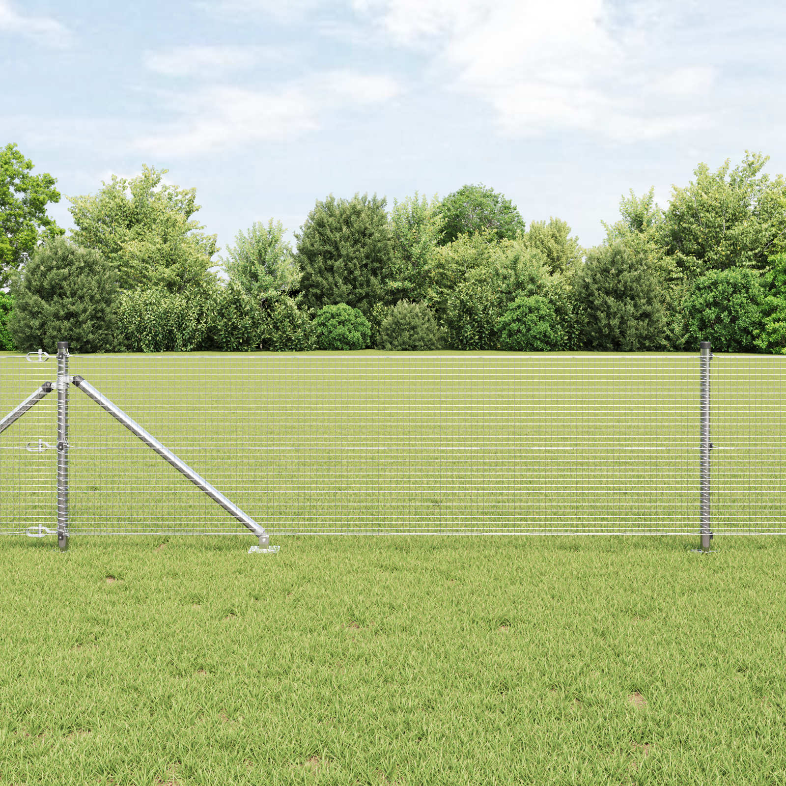 Gjerde med innlegg. sølv 0.8 x 25 m Stål