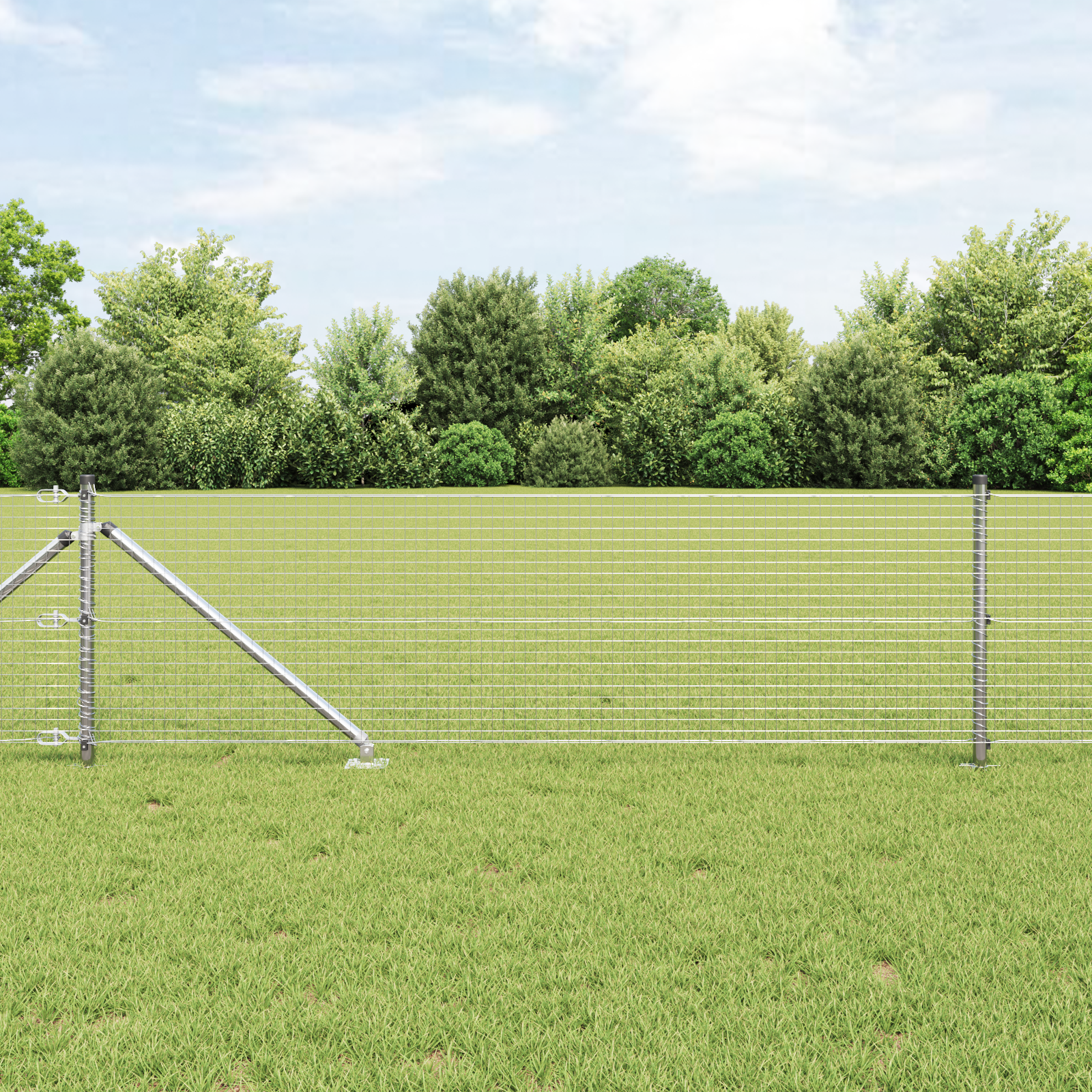 Gjerde med innlegg. sølv 0.8 x 25 m Stål