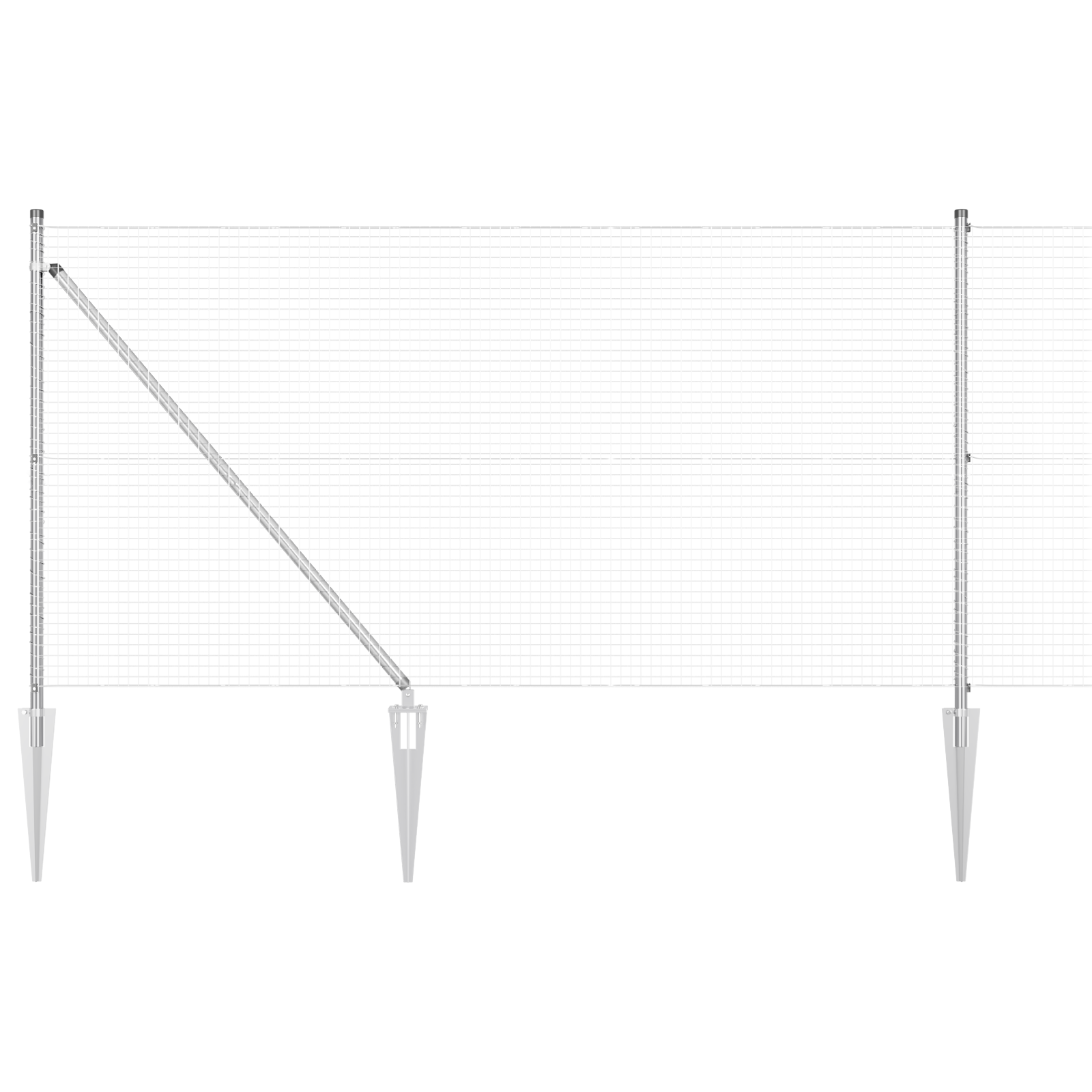 Gjerde med innlegg. sølv 1 x 50 m Stål