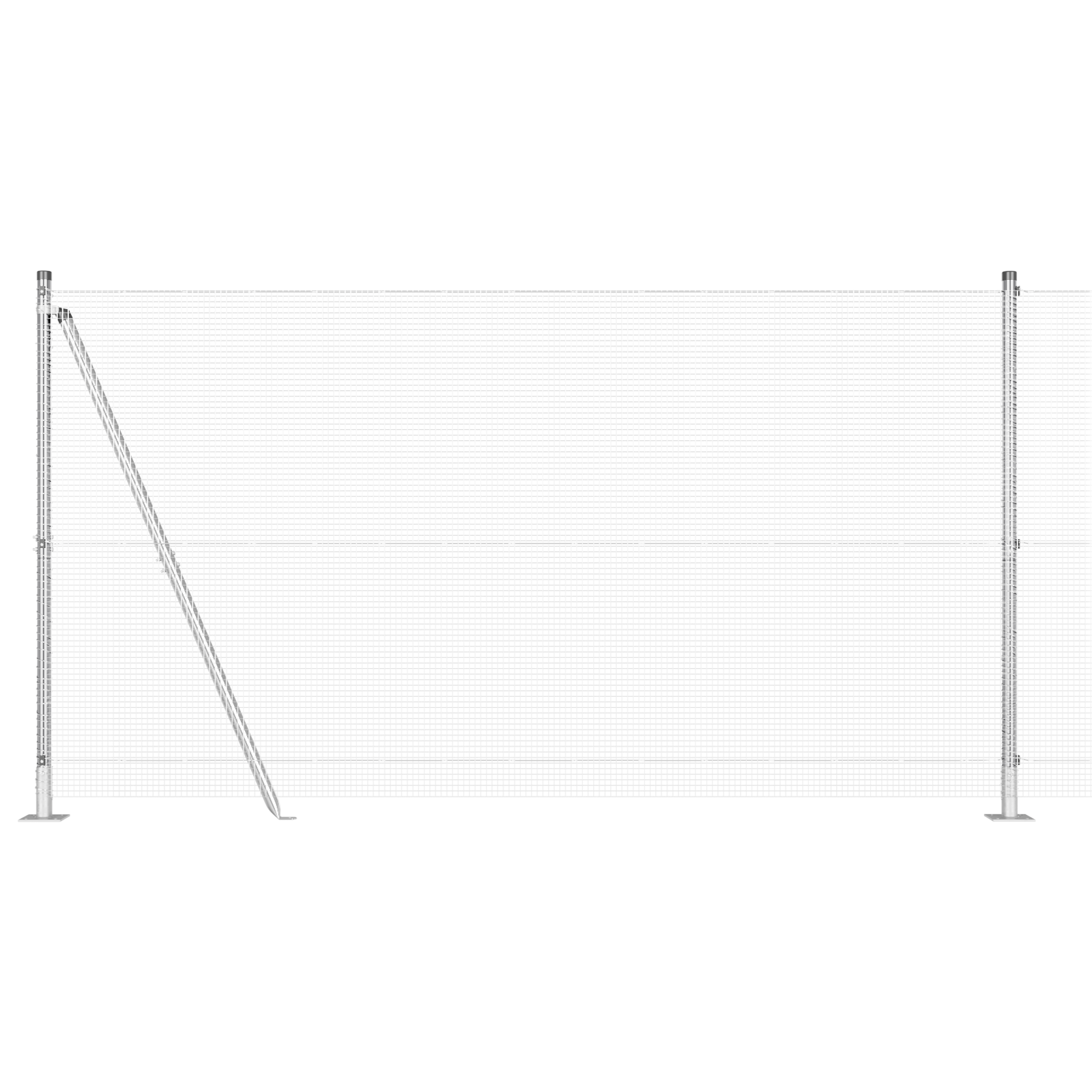 Gjerde med innlegg. sølv 1.2 x 10 m Stål