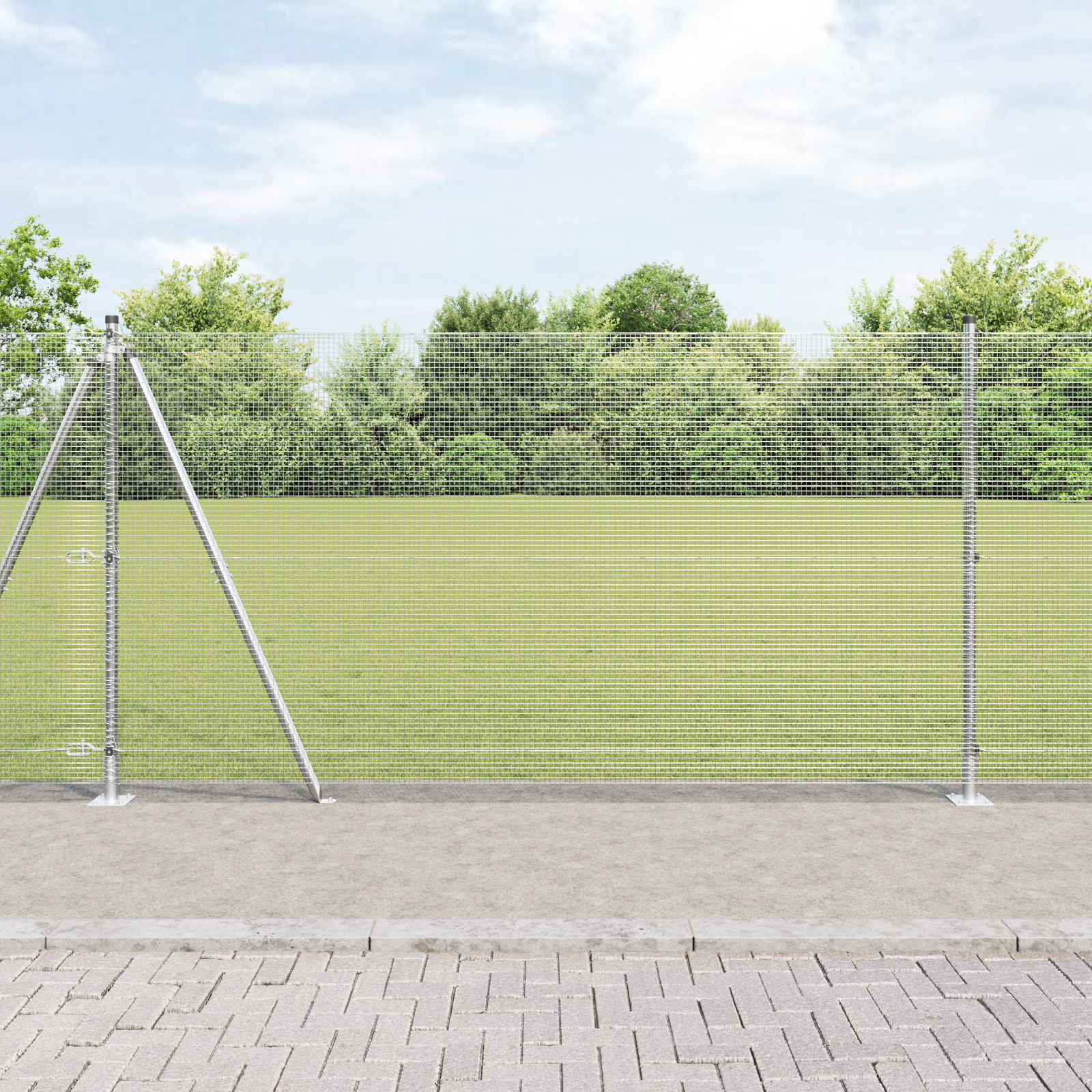 Gjerde med innlegg. sølv 1.2 x 10 m Stål