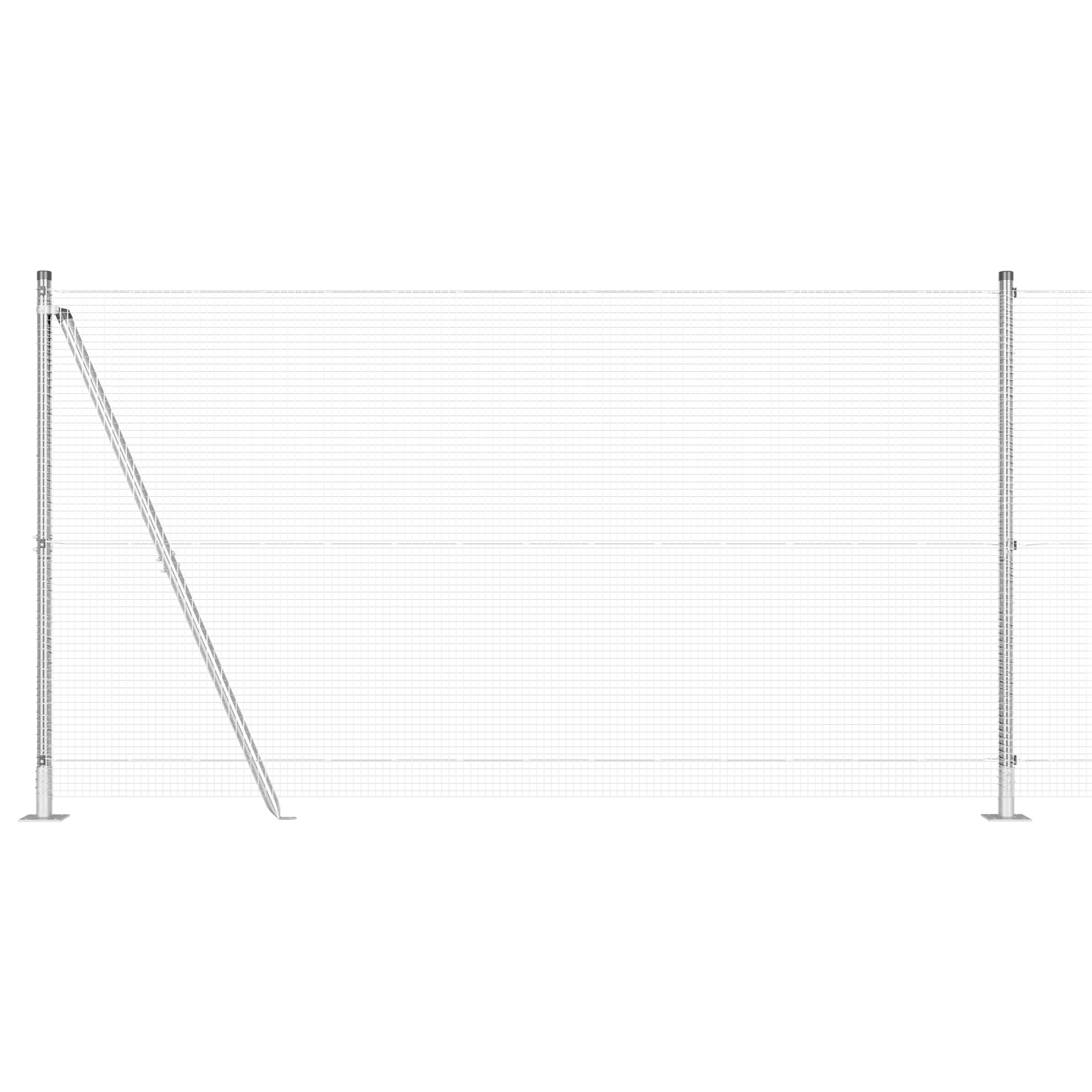 Gjerde med innlegg. sølv 1.2 x 10 m Stål
