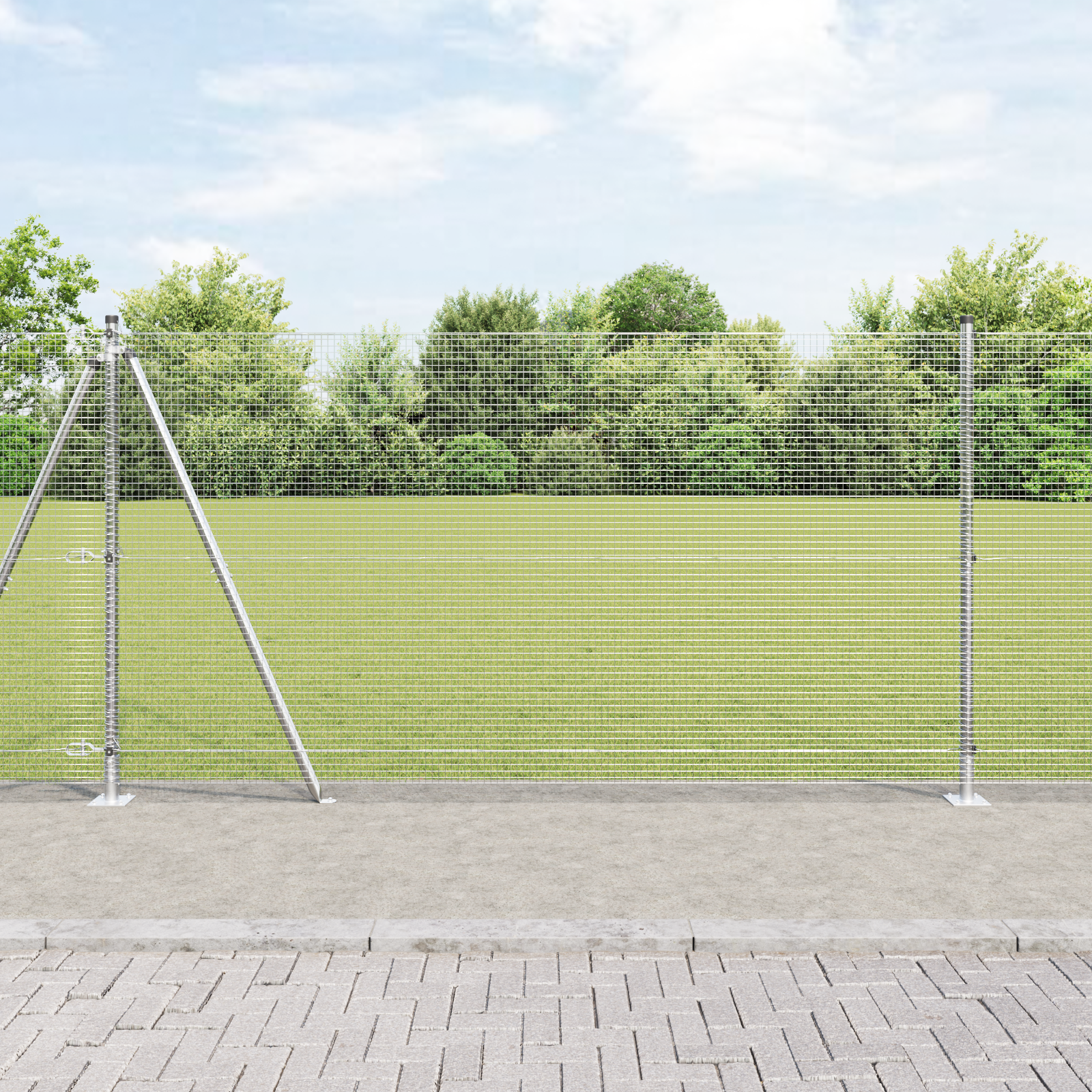 Gjerde med innlegg. sølv 1.2 x 10 m Stål