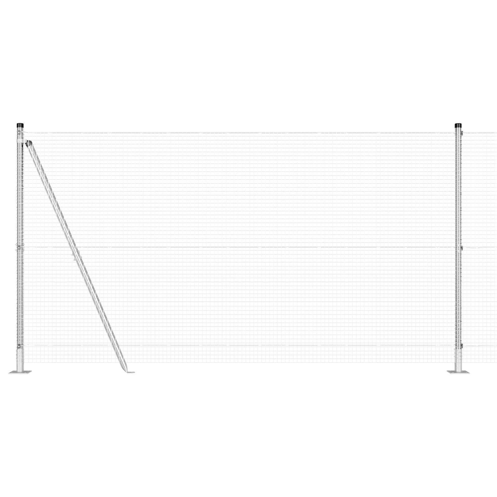 Gjerde med innlegg. sølv 1.2 x 10 m Stål