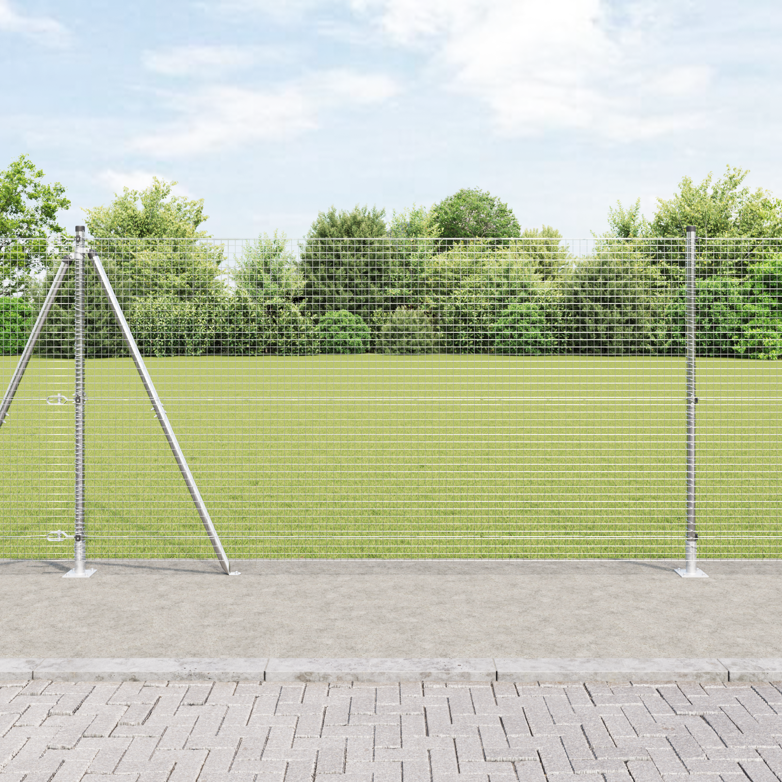 Gjerde med innlegg. sølv 1.2 x 10 m Stål