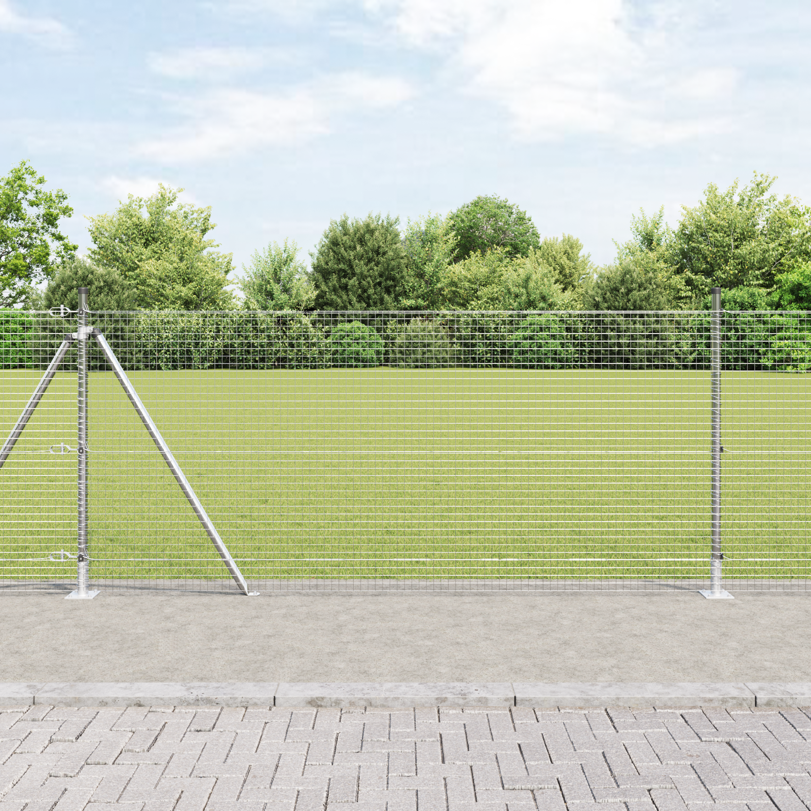 Gjerde med innlegg. sølv 1 x 25 m Stål