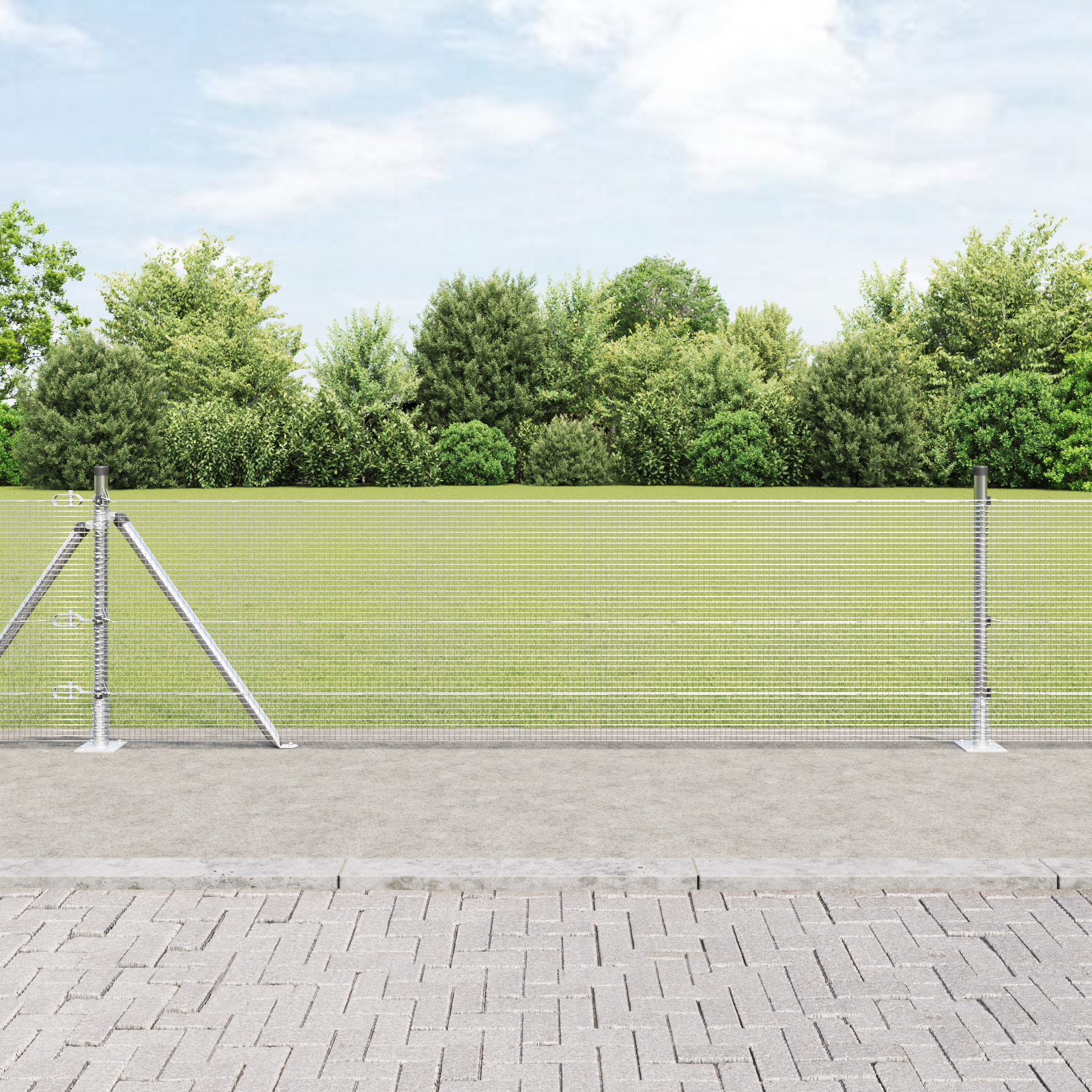 Gjerde med innlegg. sølv 0.6 x 50 m Stål