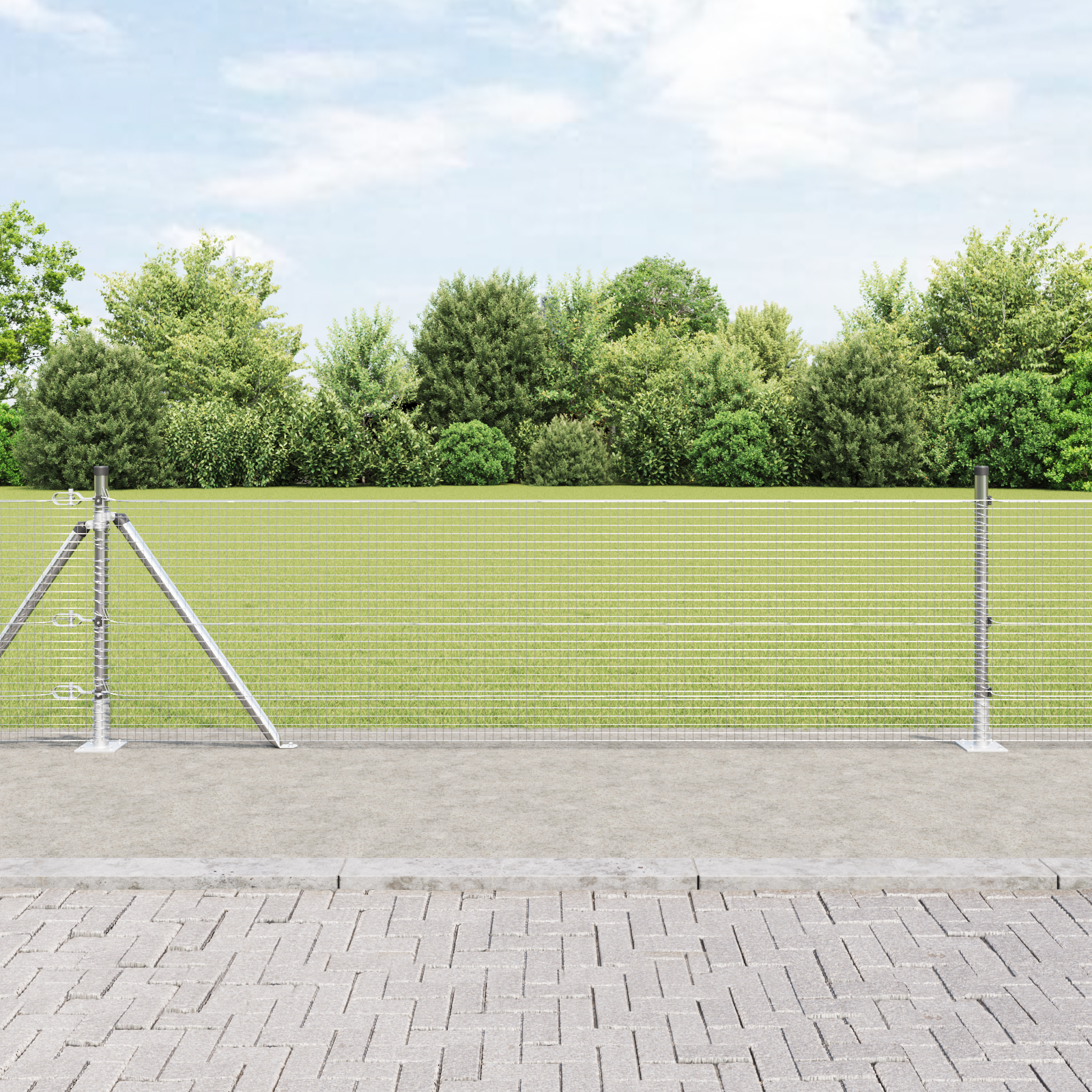 Gjerde med innlegg. sølv 0.6 x 50 m Stål