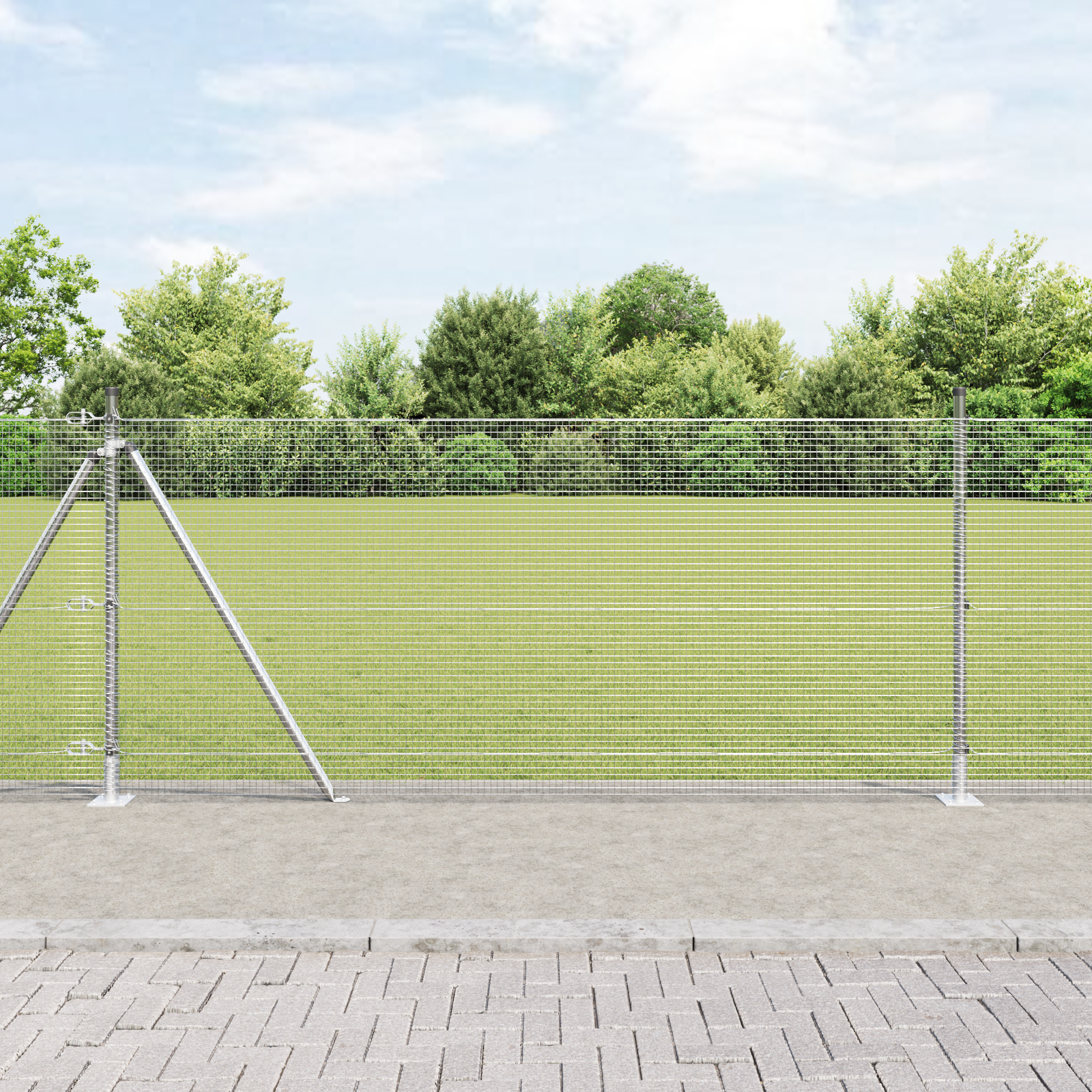 Gjerde med innlegg. sølv 1 x 50 m Stål