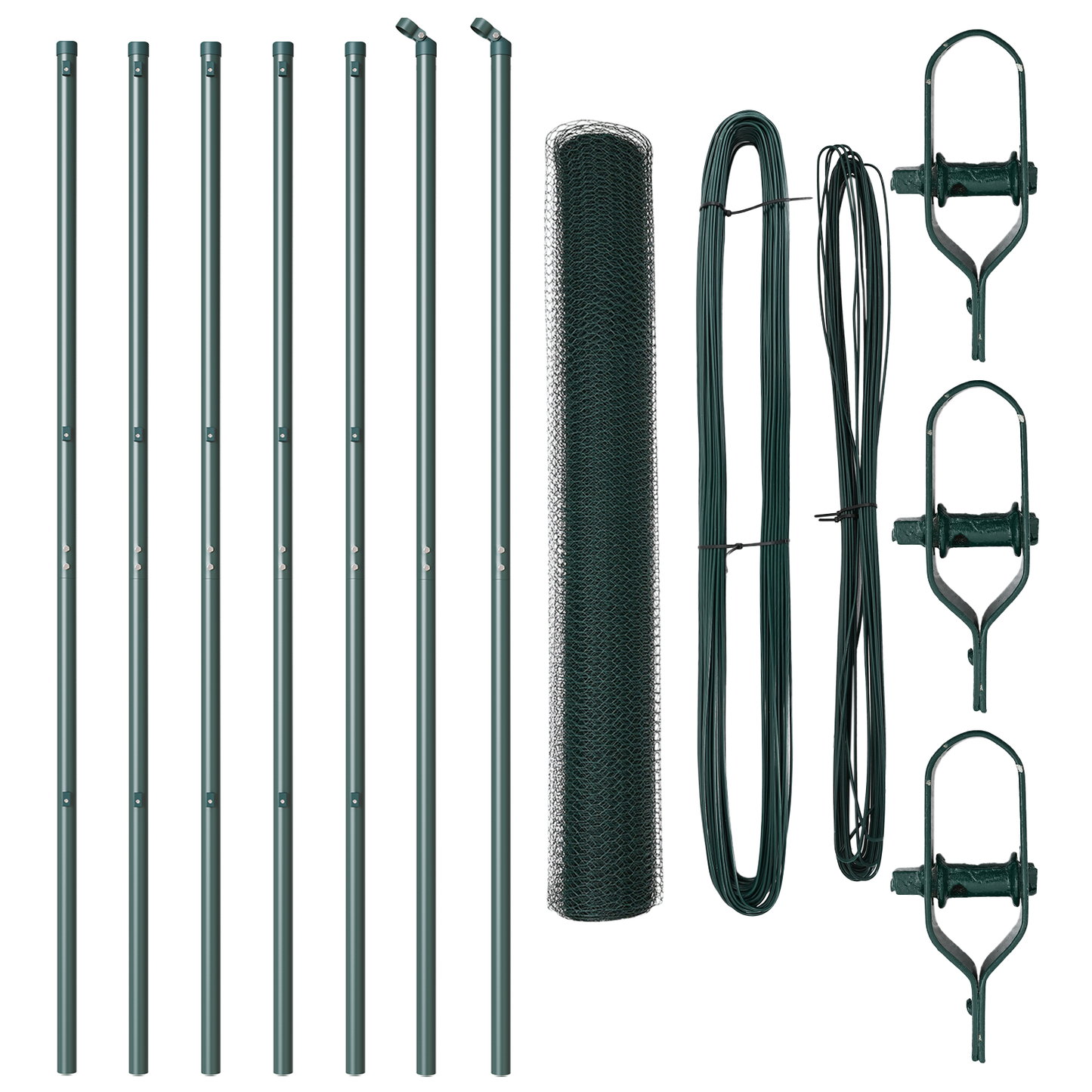 Gjerdepåle grønn 10 x 1,4 m (25 mm nett) Stål og PVC