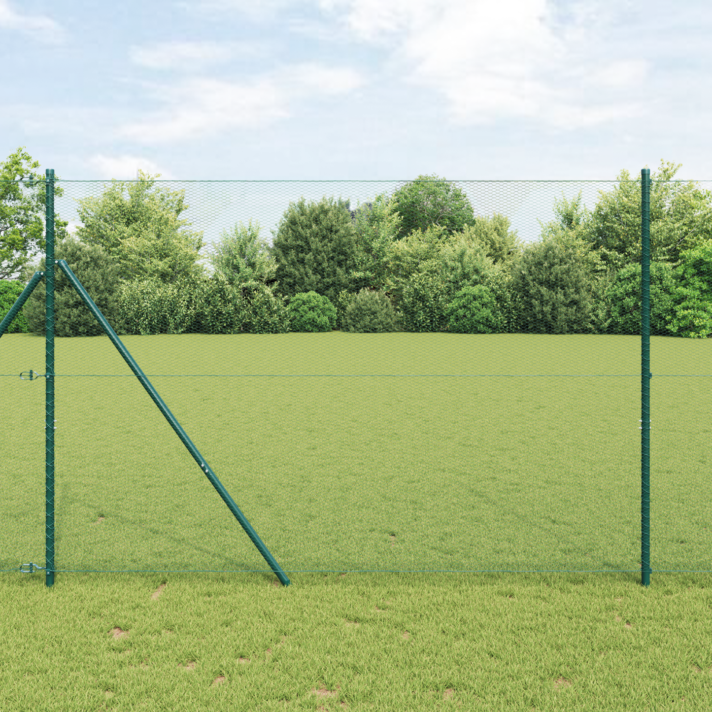 Sekskantet gjerde grunstift 10 x 1,6 m PVC-belagt stål Grønn