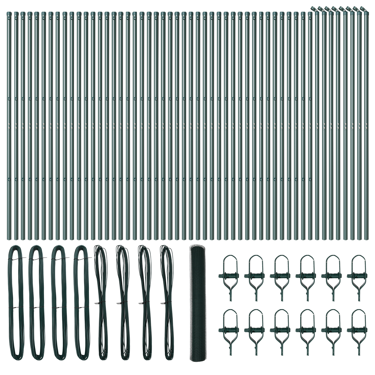 Gjerdepåle grønn 100 x 1,2 m (13 mm maske) Stål og PVC