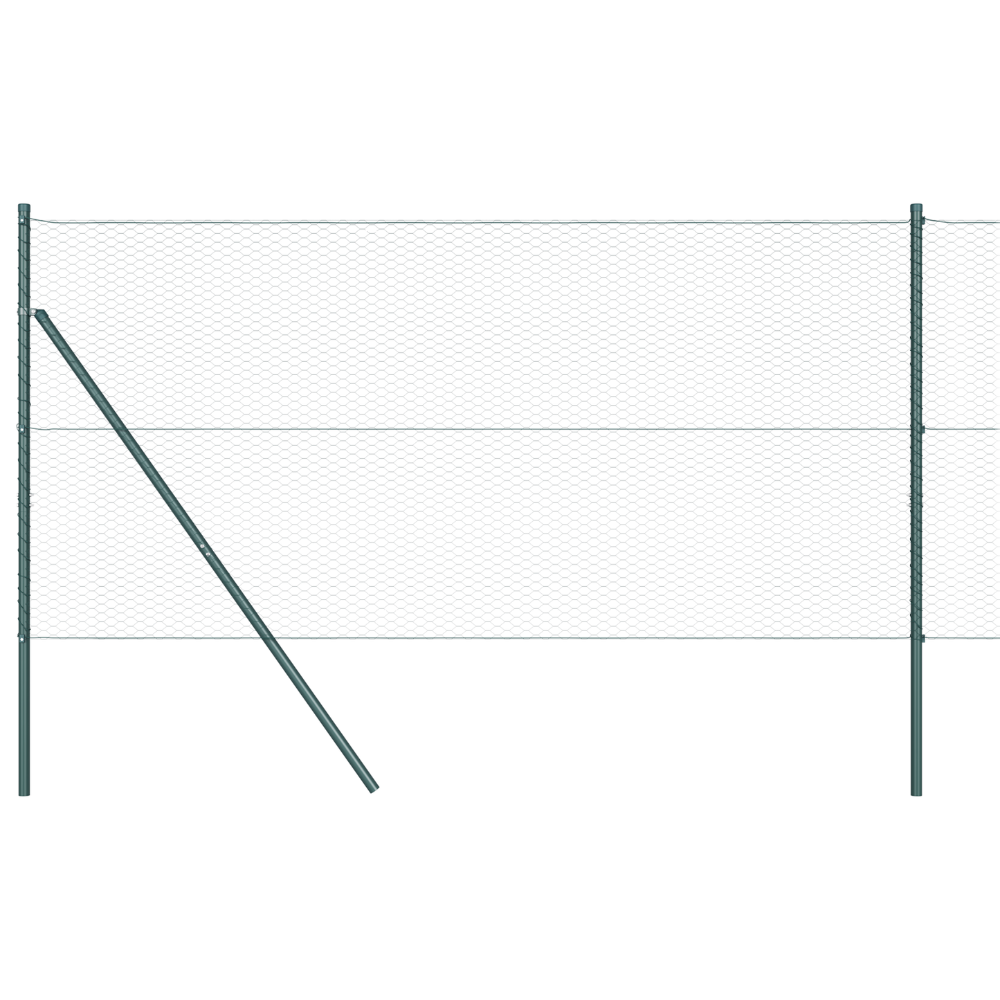 Sekskantet gjerde grunstift 100 x 1,4 m PVC-belagt stål Grønn