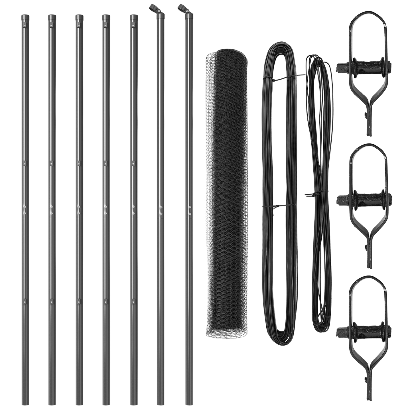 Sekskantet gjerde grunstift 10 x 1,2 m PVC-belagt stål Grå Mesh