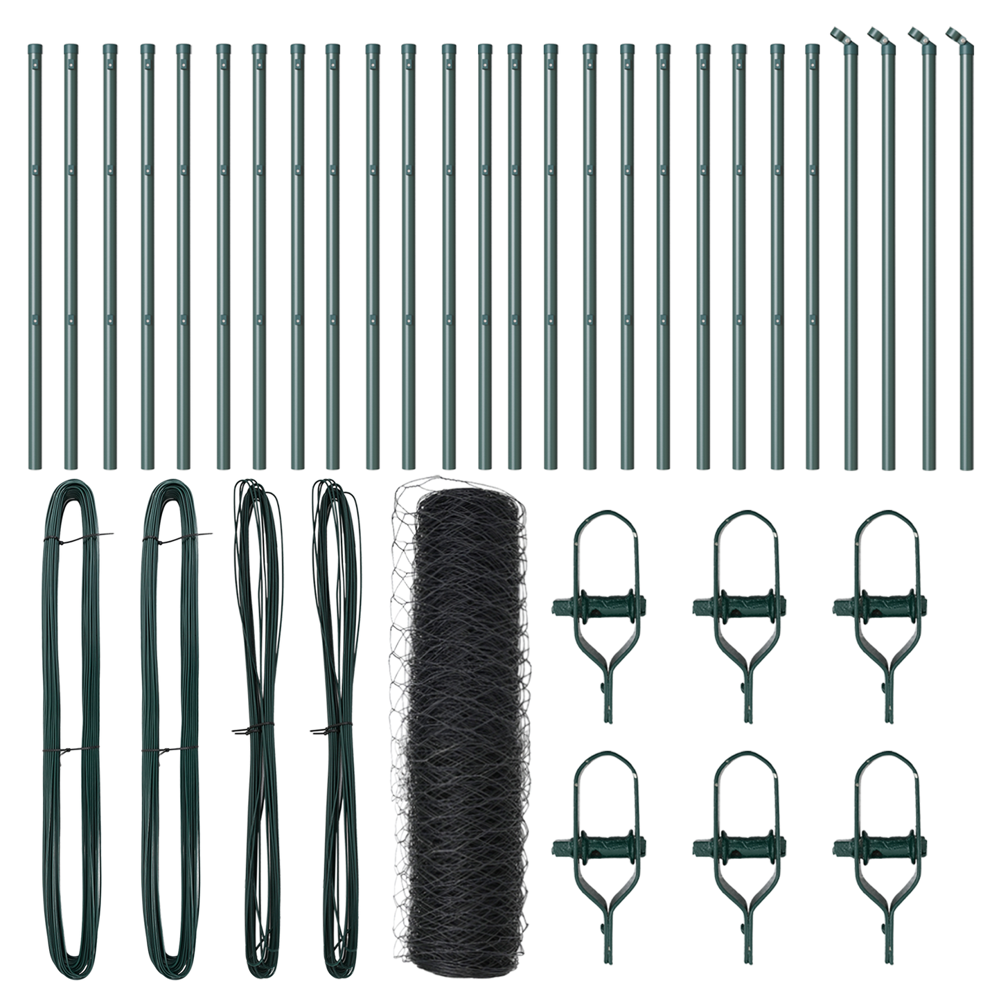 Sekskantet gjerde grunstift 50 x 0,4 m PVC-belagt stål Grå Mesh