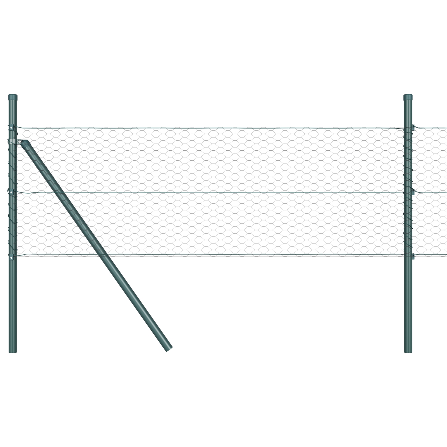 Sekskantet gjerde grunstift 50 x 0,8 m PVC-belagt stål Grå Mesh