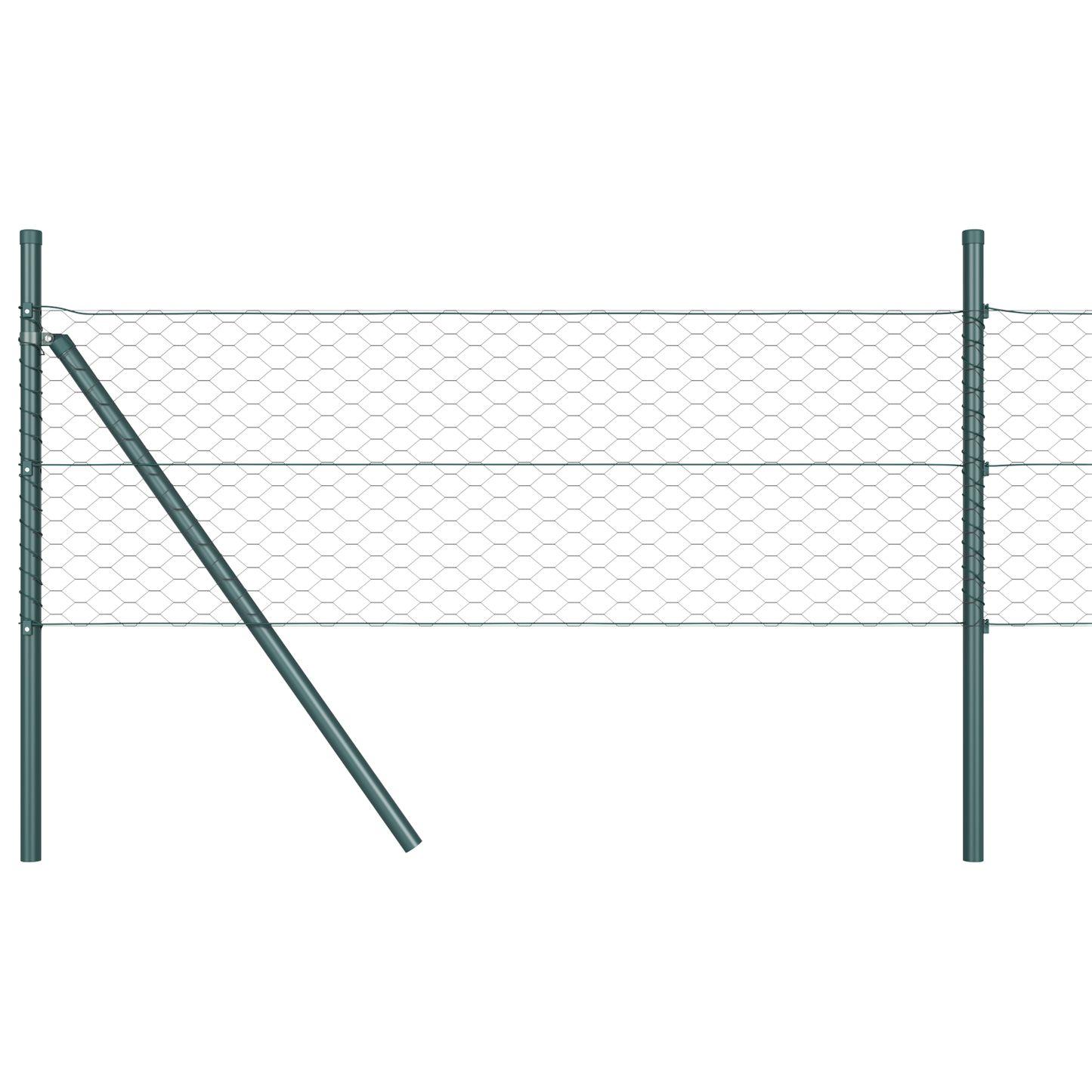 Sekskantet gjerde grunstift 50 x 0,8 m PVC-belagt stål Grå Mesh