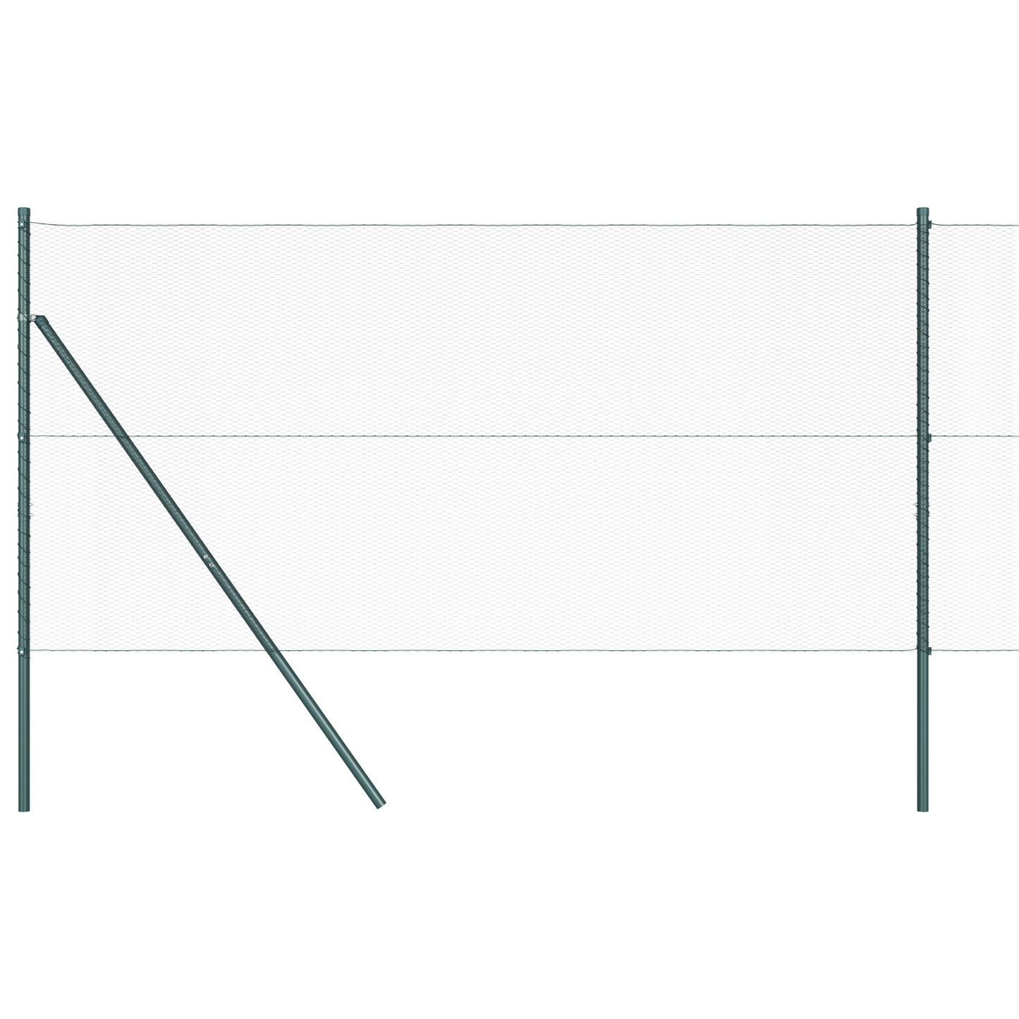 Sekskantet gjerde grunstift 50 x 1,2 m PVC-belagt stål Grå Mesh