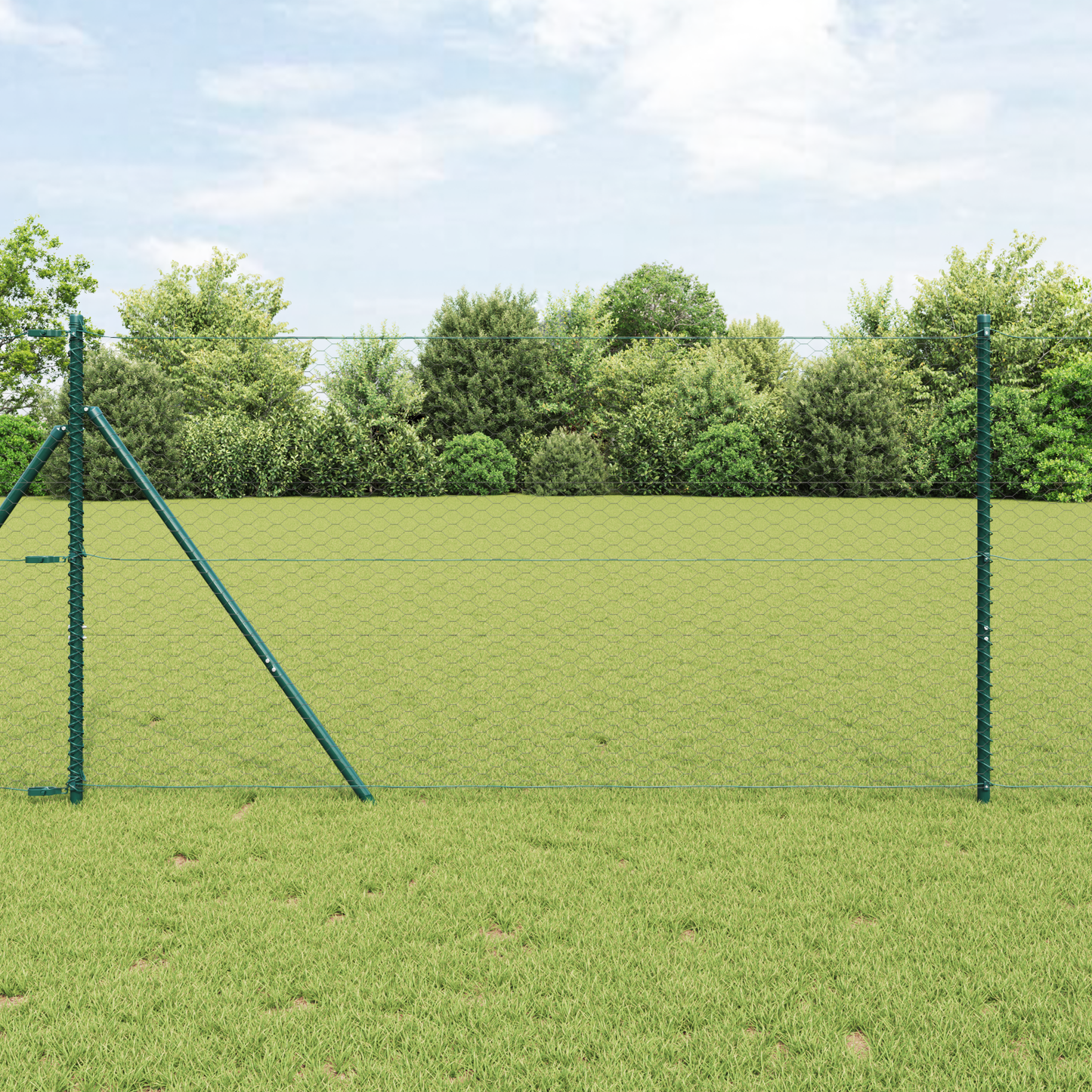 Sekskantet gjerde grunstift 50 x 1,2 m PVC-belagt stål Grå Mesh