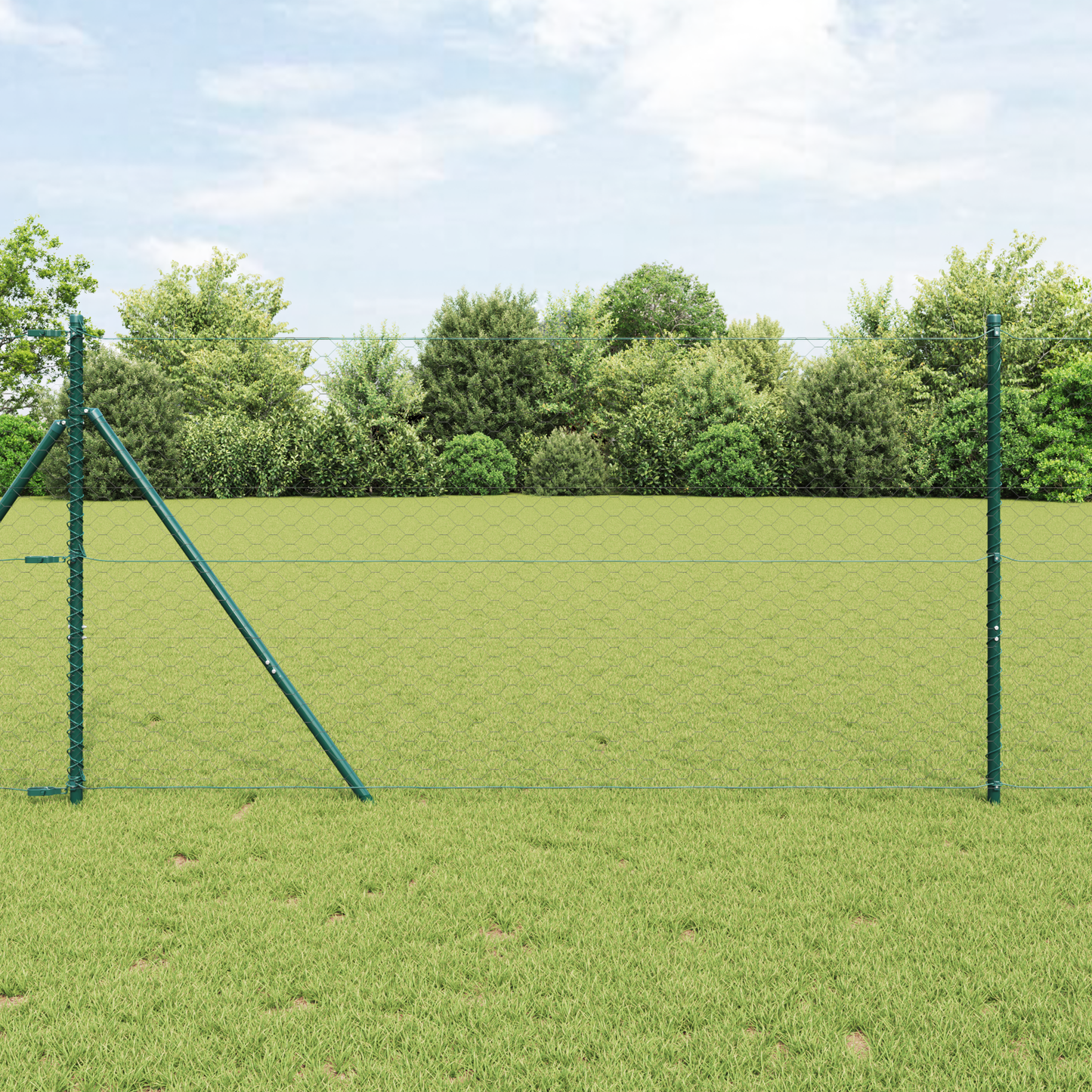 Sekskantet gjerde grunstift 100 x 1,4 m PVC-belagt stål Grå
