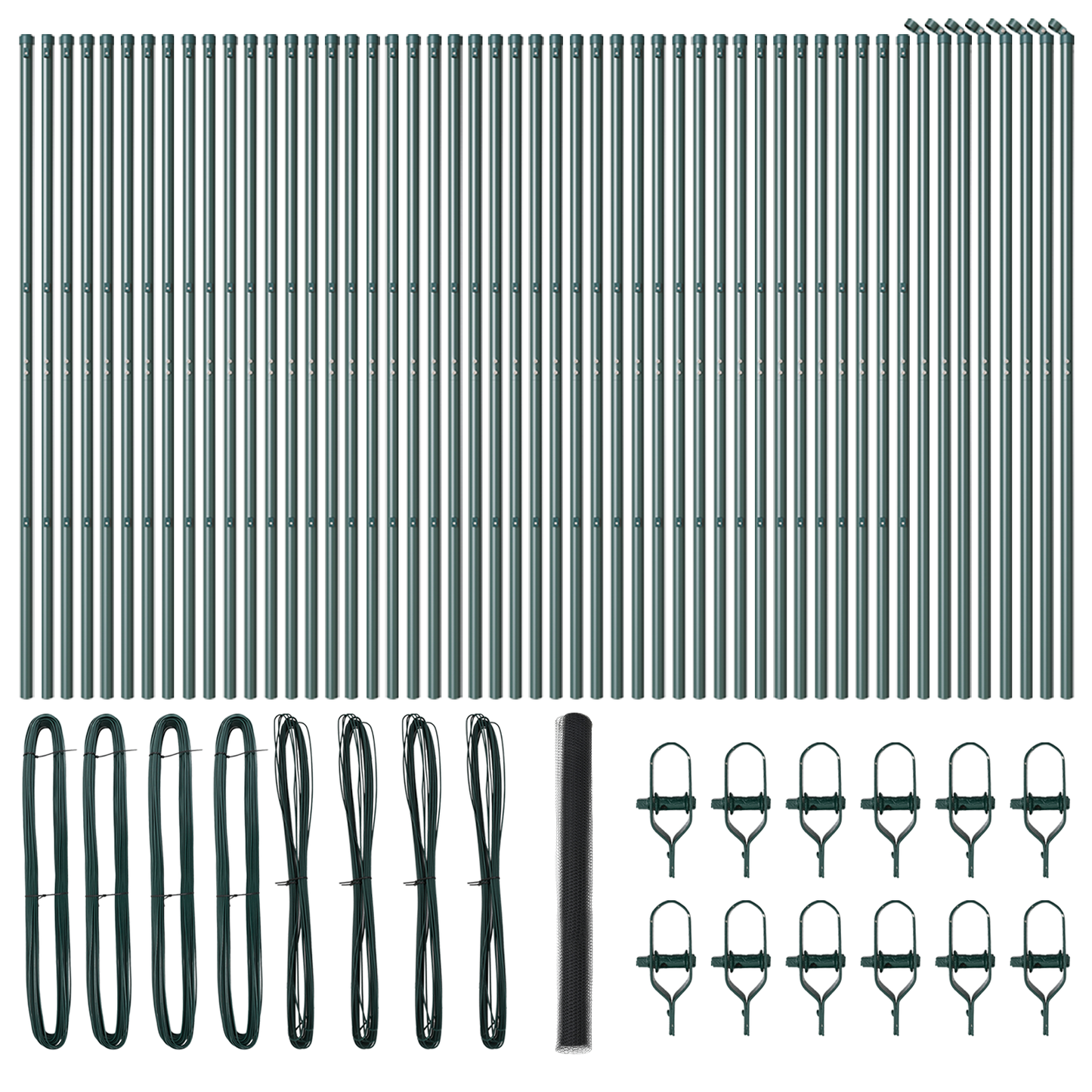 Sekskantet gjerde grunstift 100 x 1,6 m PVC-belagt stål Grå
